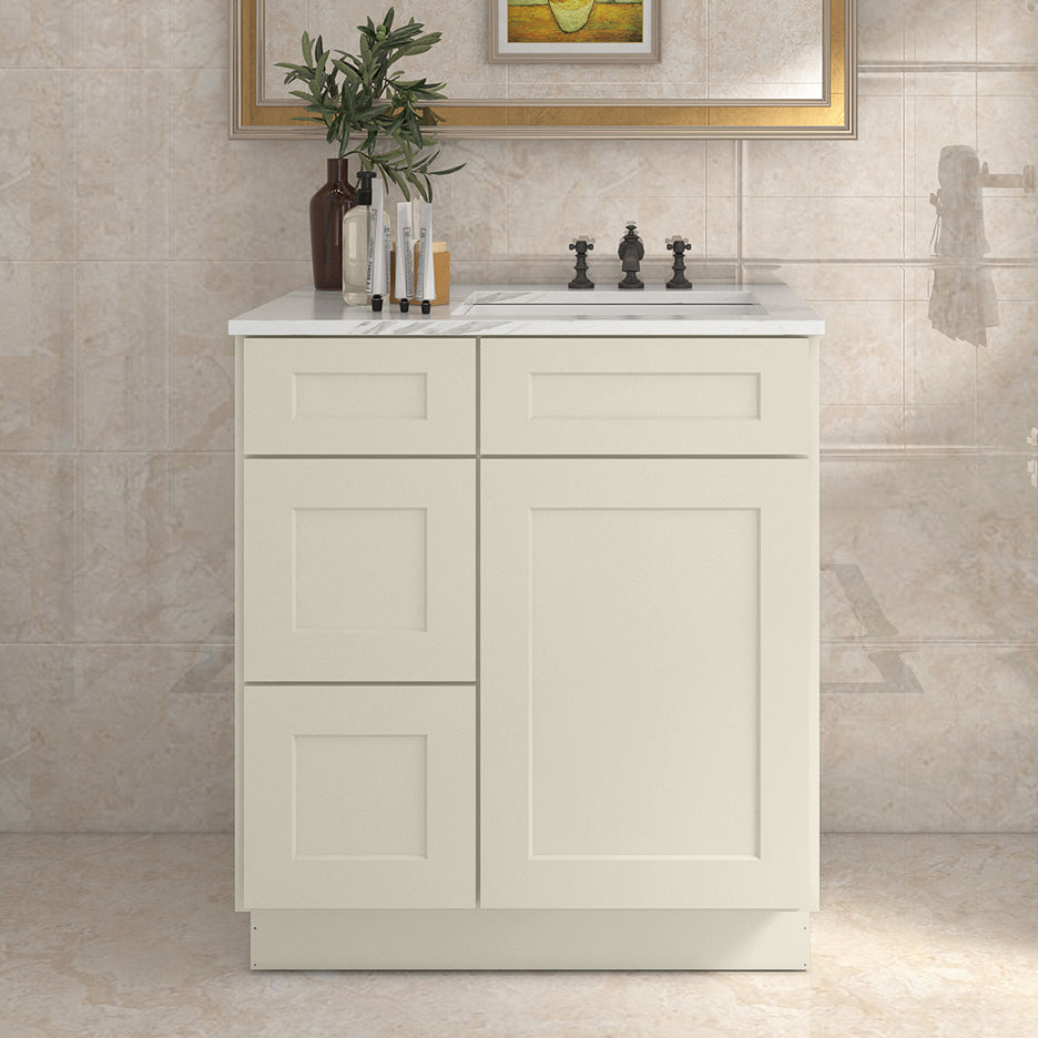 21"Dx30"Wx34-1/2"H Birch Solid Wood Bath Vanity Cabinet without Top V3021DL