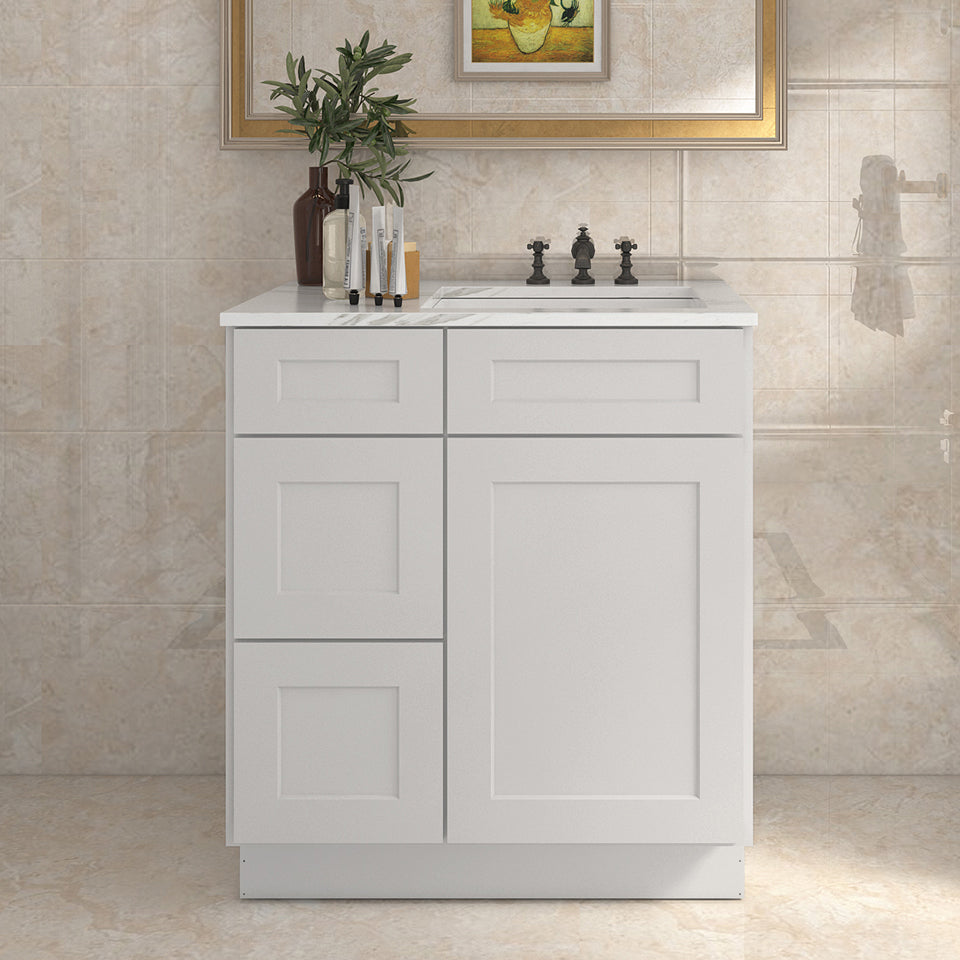 21"Dx30"Wx34-1/2"H Birch Solid Wood Bath Vanity Cabinet without Top V3021DL