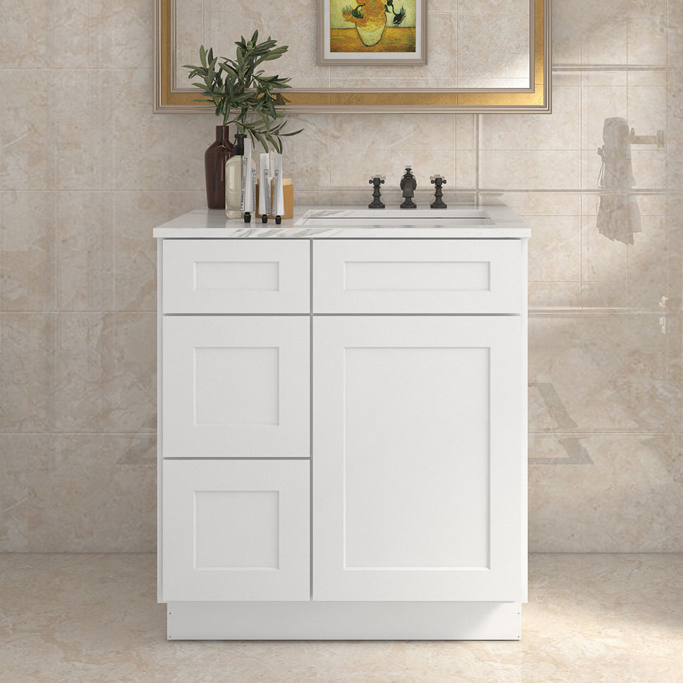 21"Dx30"Wx34-1/2"H Birch Solid Wood Bath Vanity Cabinet without Top V3021DL