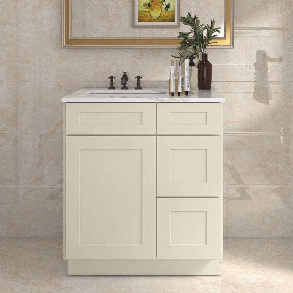 21"Dx30"Wx34-1/2"H Birch Solid Wood Bath Vanity Cabinet without Top V3021DR