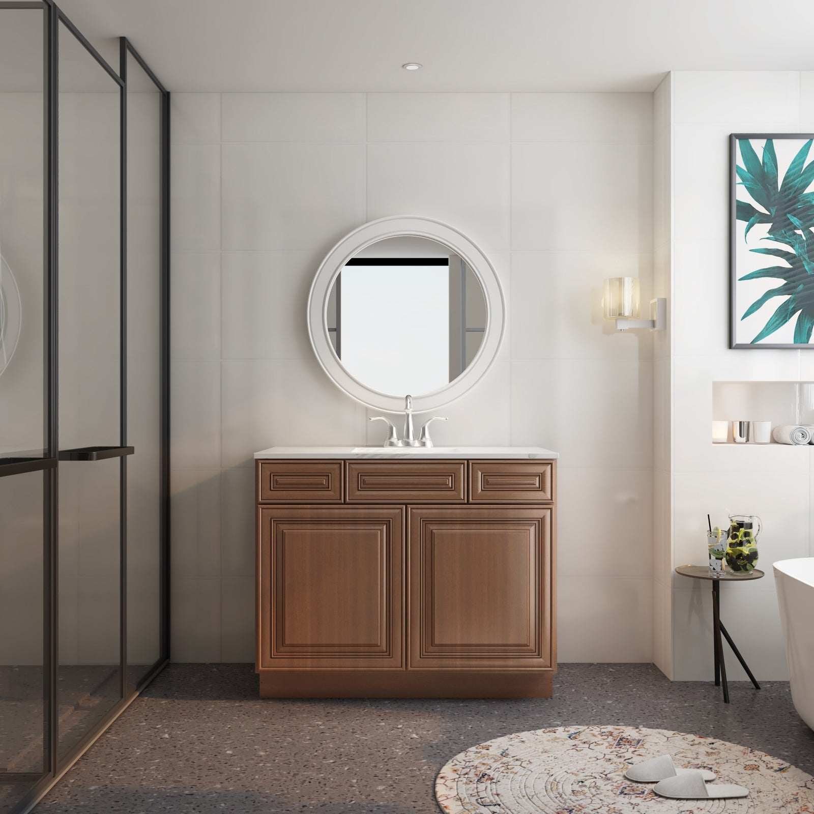 21"D Birch Solid Wood X 36"W X 34-1/2"H Vanity Sink Drawer Cabinet Wthout Top VSD36