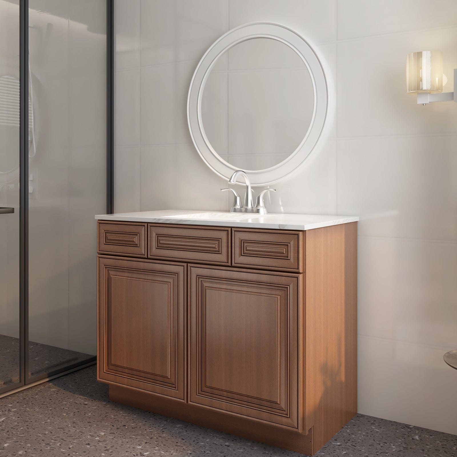 21"D Birch Solid Wood X 36"W X 34-1/2"H Vanity Sink Drawer Cabinet Wthout Top VSD36