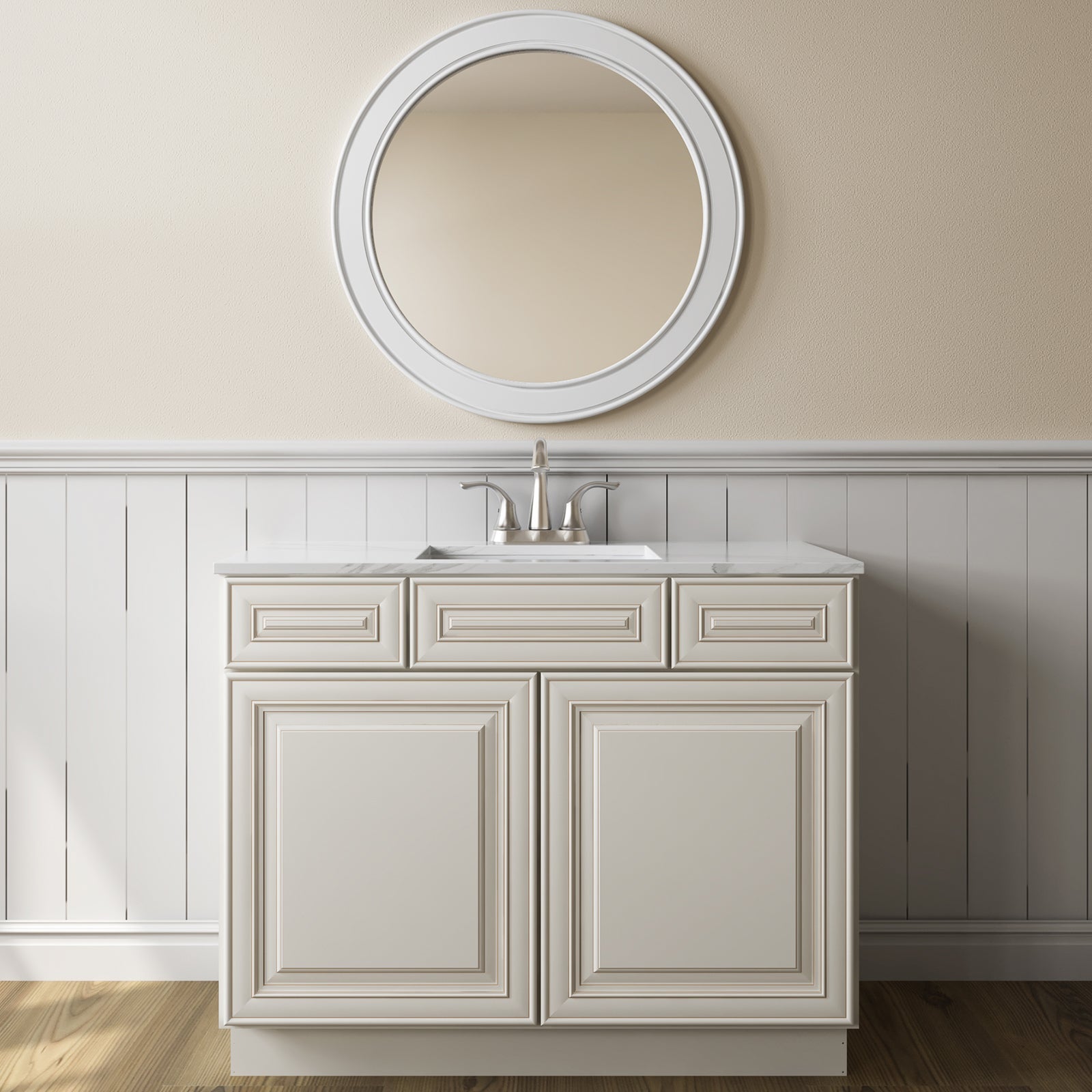 21"D Birch Solid Wood X 36"W X 34-1/2"H Vanity Sink Drawer Cabinet Wthout Top VSD36