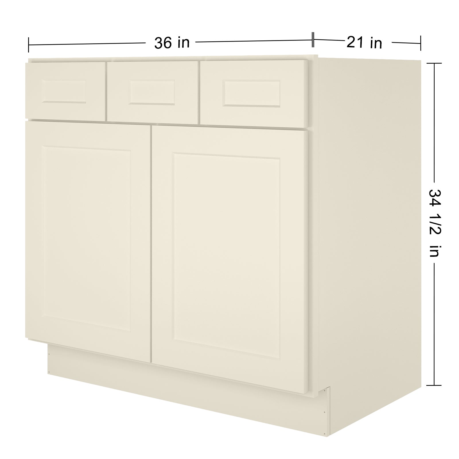 21"D Birch Solid Wood X 36"W X 34-1/2"H Vanity Sink Drawer Cabinet Wthout Top VSD36