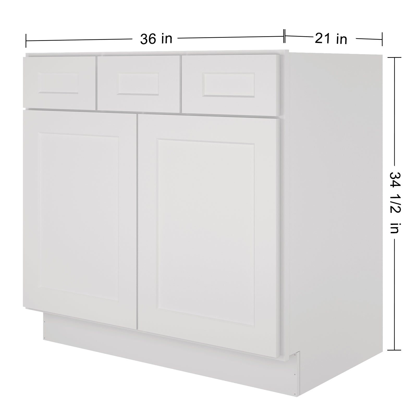 21"D Birch Solid Wood X 36"W X 34-1/2"H Vanity Sink Drawer Cabinet Wthout Top VSD36