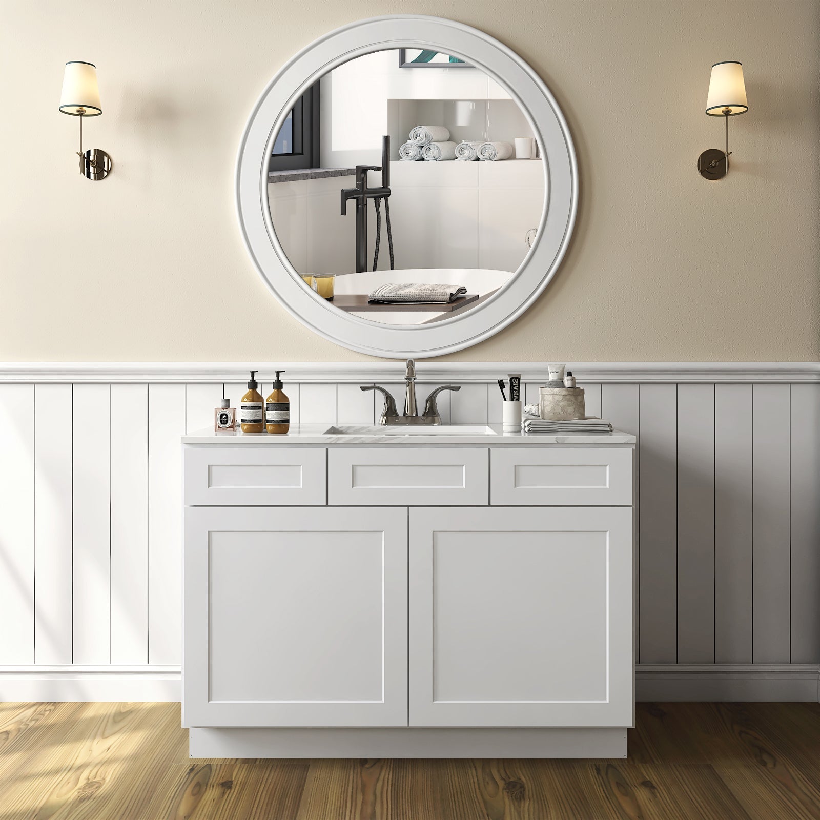 21"D Birch Solid Wood X 36"W X 34-1/2"H Vanity Sink Drawer Cabinet Wthout Top VSD36