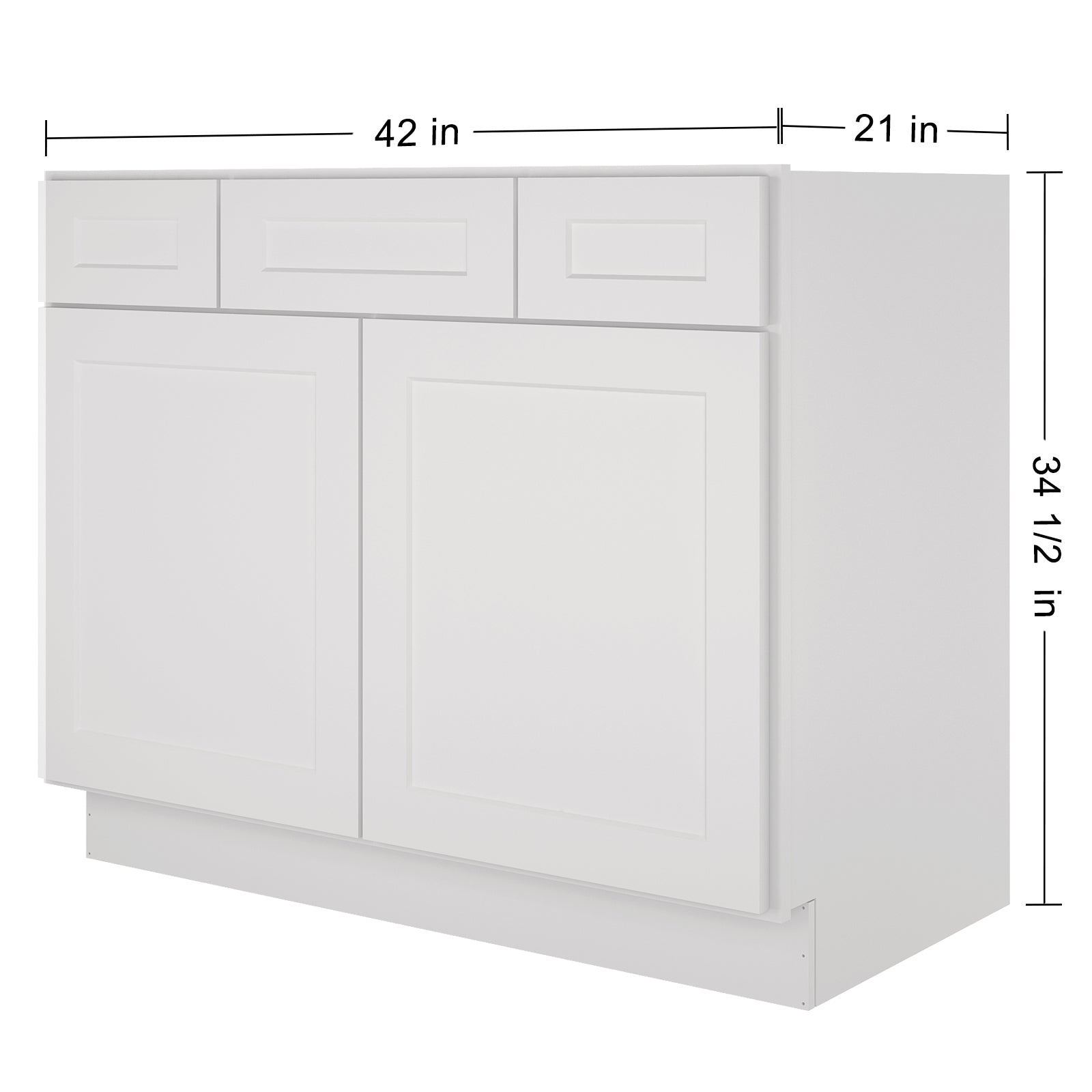 42"W Birch Solid Wood X 21"D X 34-1/2"H Vanity Sink Drawer Cabinet Wthout Top VSD42