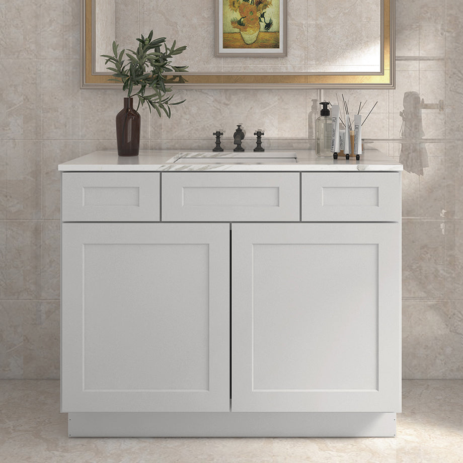 42"W Birch Solid Wood X 21"D X 34-1/2"H Vanity Sink Drawer Cabinet Wthout Top VSD42