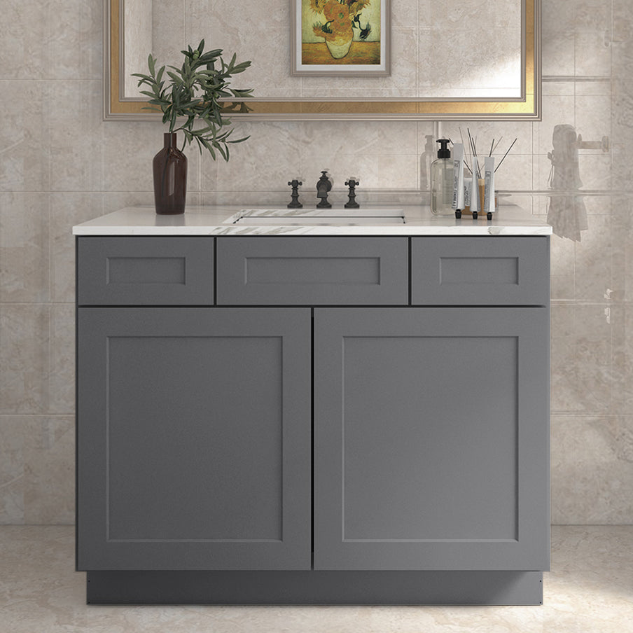 42"W Birch Solid Wood X 21"D X 34-1/2"H Vanity Sink Drawer Cabinet Wthout Top VSD42