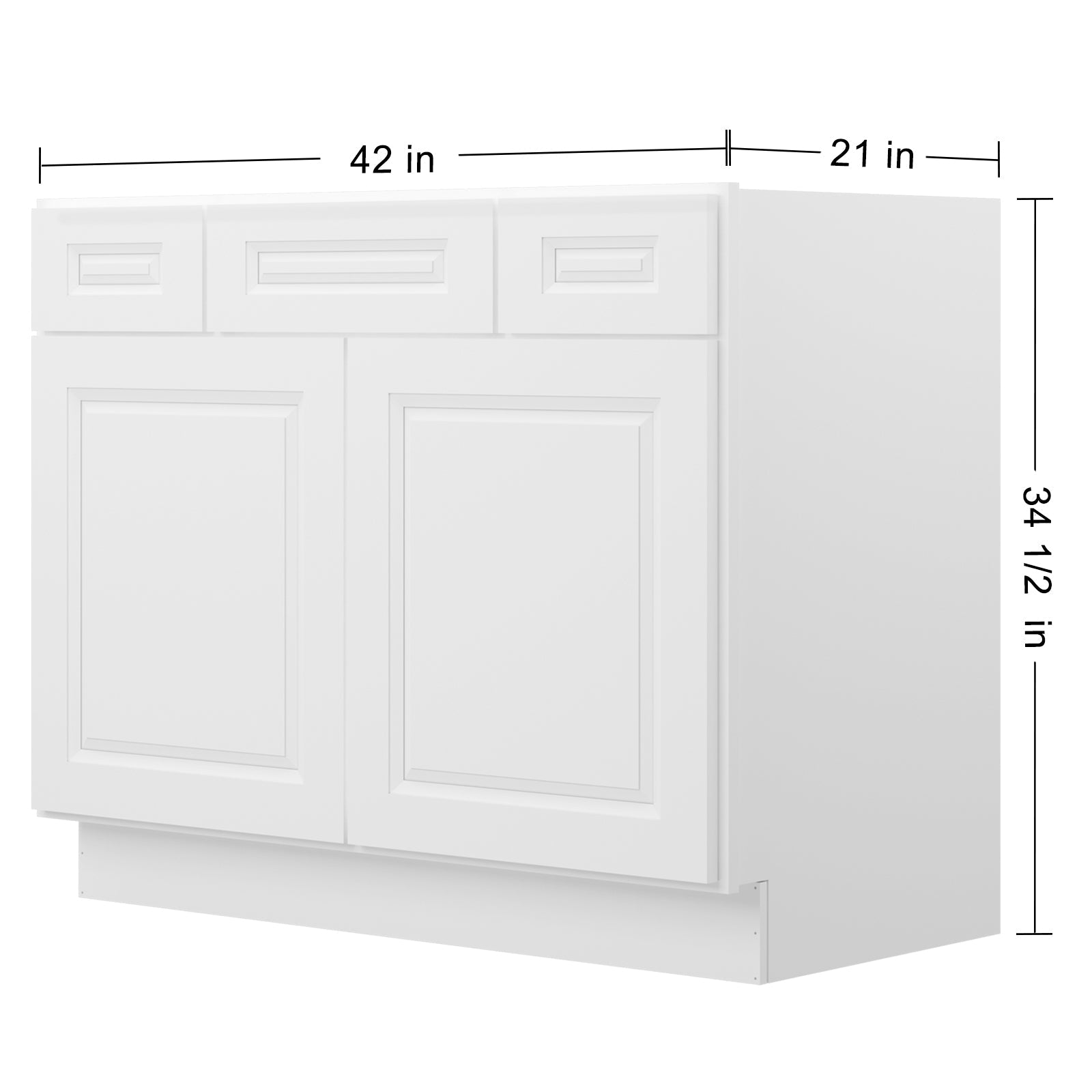 42"W Birch Solid Wood X 21"D X 34-1/2"H Vanity Sink Drawer Cabinet Wthout Top VSD42