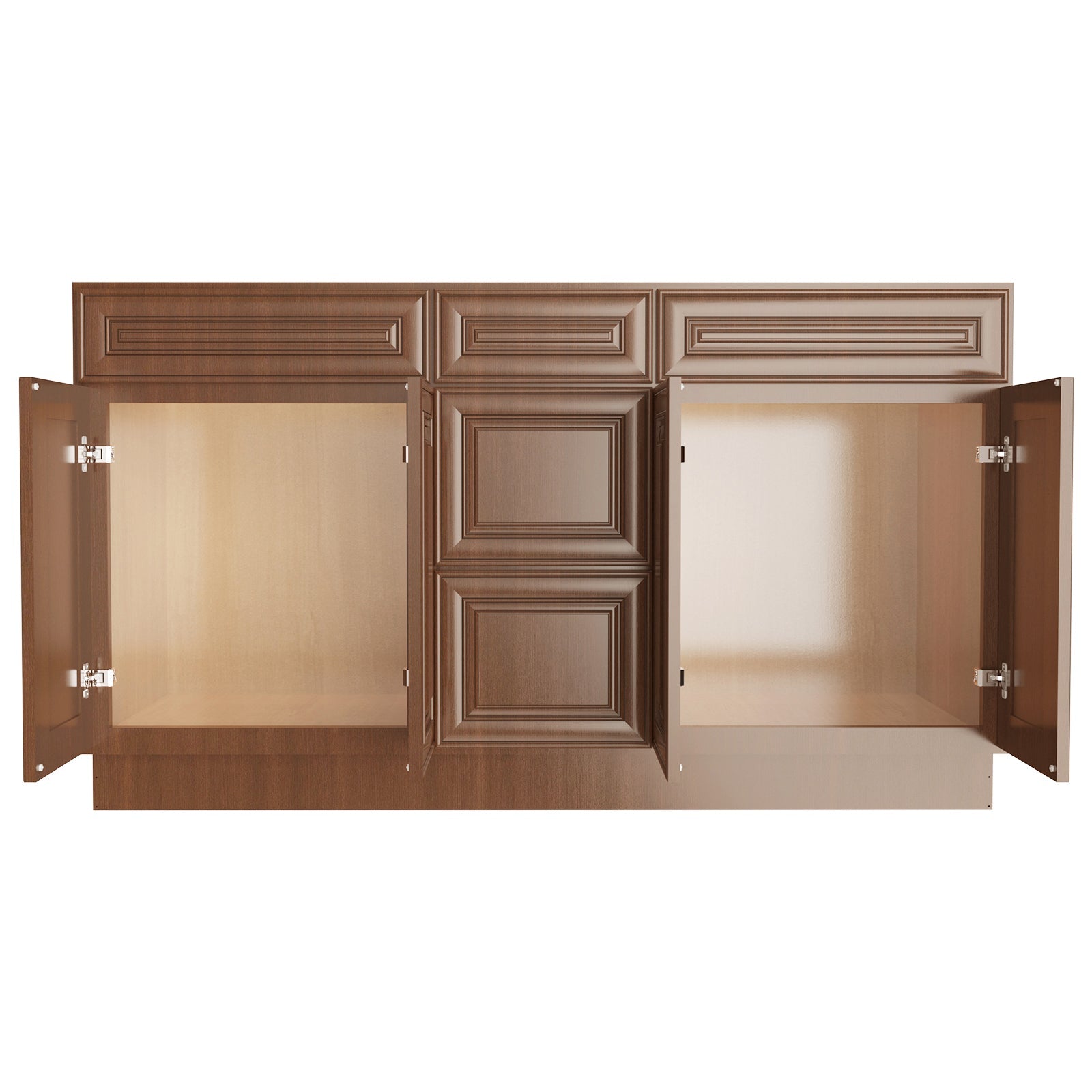 21"D Birch Solid Wood X 60"W X 34-1/2"H Vanity Sink Drawer Cabinet Wthout Top VSDB60