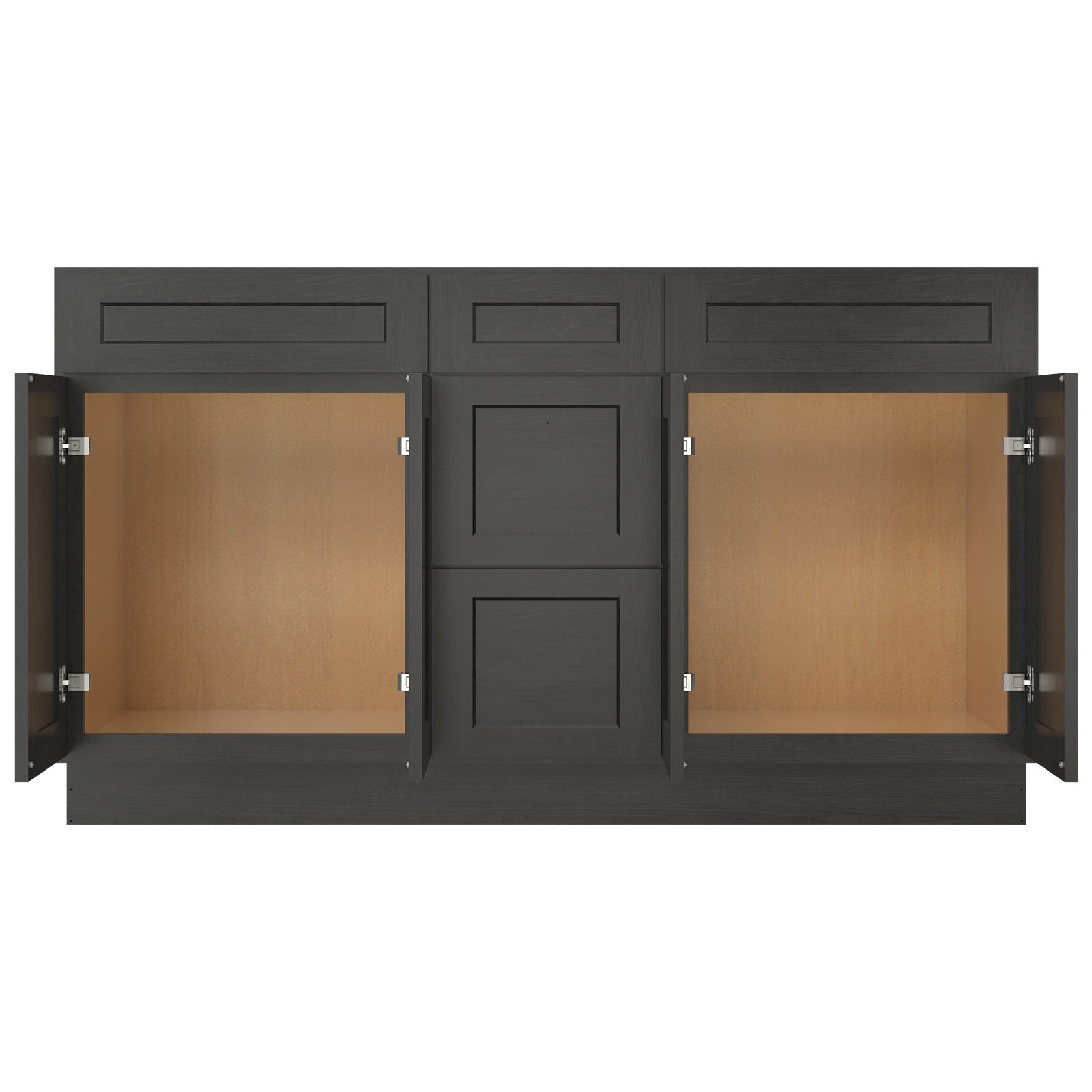 21"D Birch Solid Wood X 60"W X 34-1/2"H Vanity Sink Drawer Cabinet Wthout Top VSDB60