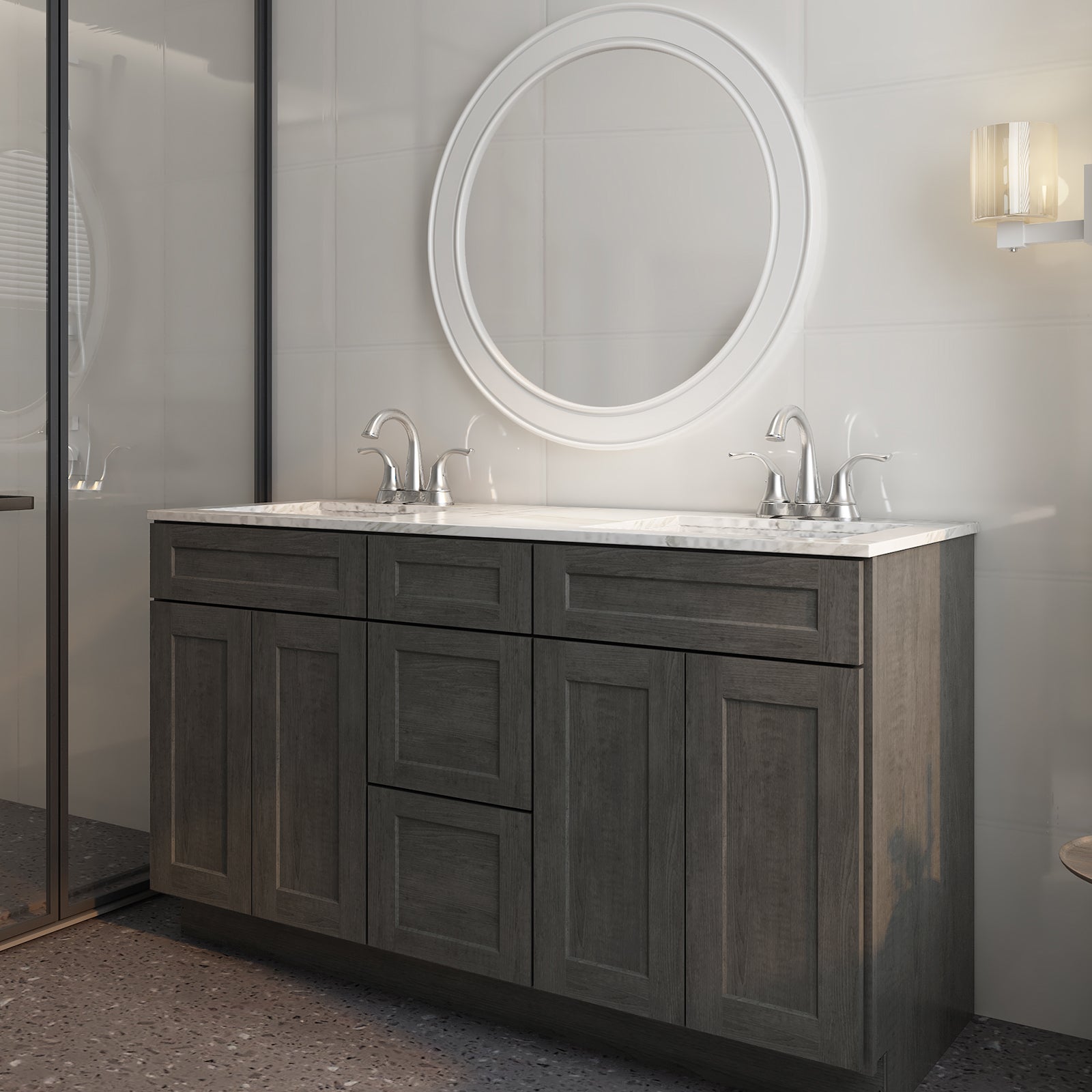 21"D Birch Solid Wood X 60"W X 34-1/2"H Vanity Sink Drawer Cabinet Wthout Top VSDB60