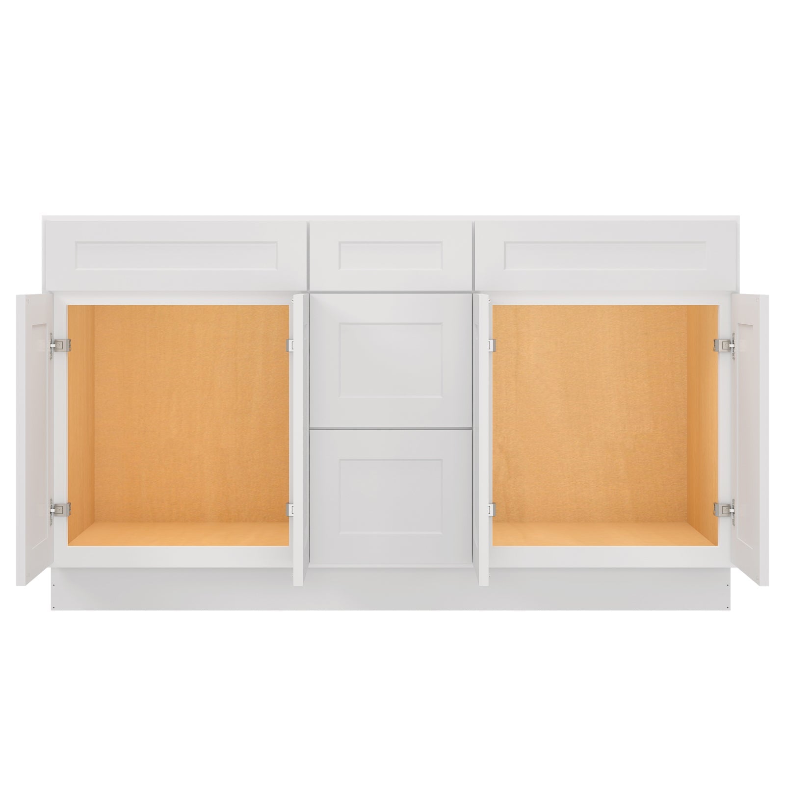 21"D Birch Solid Wood X 60"W X 34-1/2"H Vanity Sink Drawer Cabinet Wthout Top VSDB60