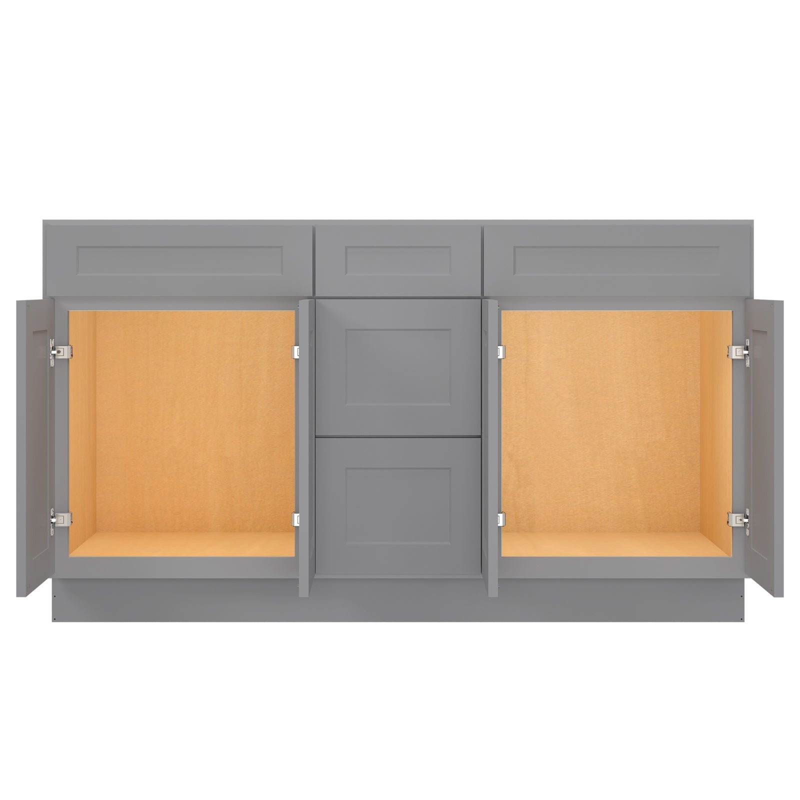 21"D Birch Solid Wood X 60"W X 34-1/2"H Vanity Sink Drawer Cabinet Wthout Top VSDB60