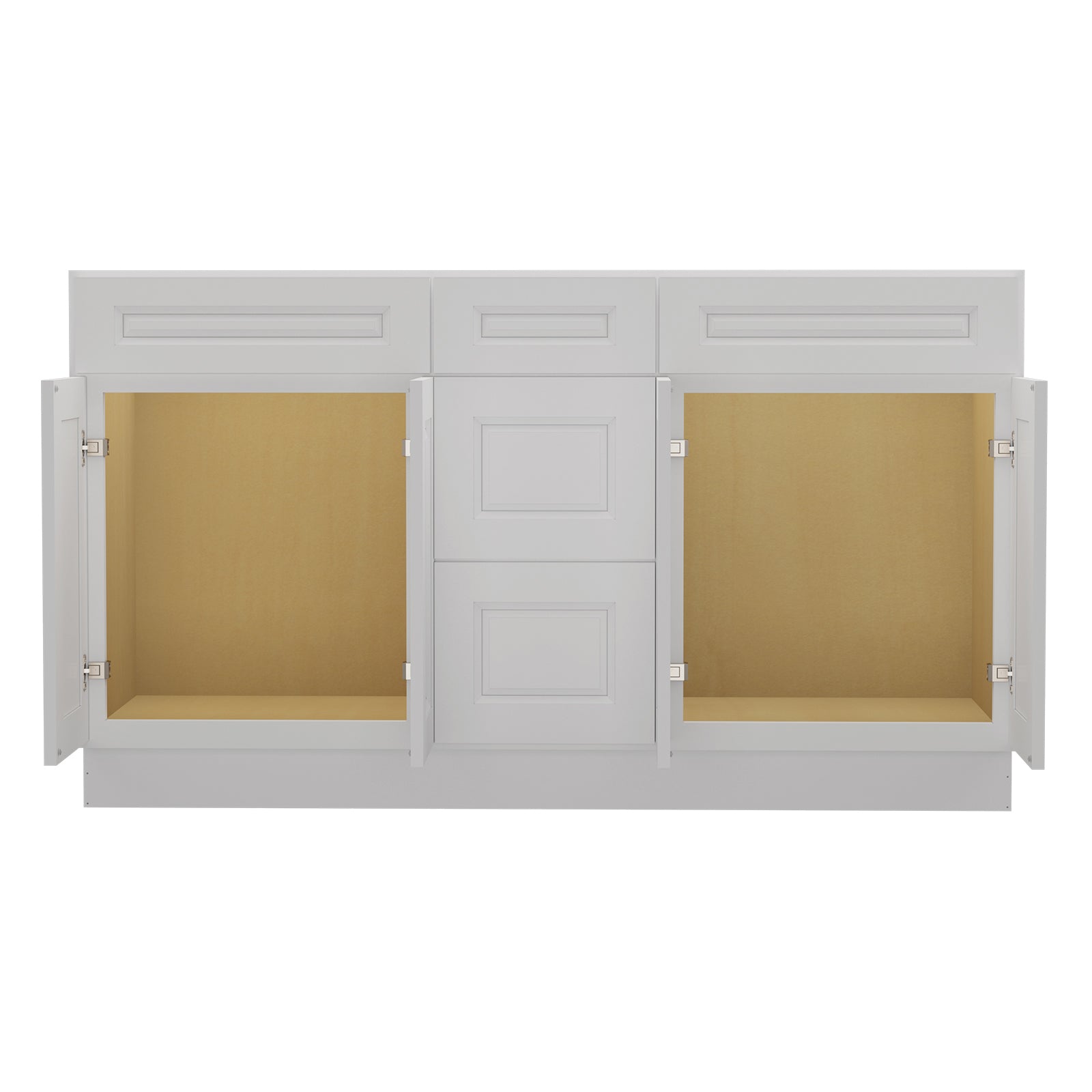 21"D Birch Solid Wood X 60"W X 34-1/2"H Vanity Sink Drawer Cabinet Wthout Top VSDB60