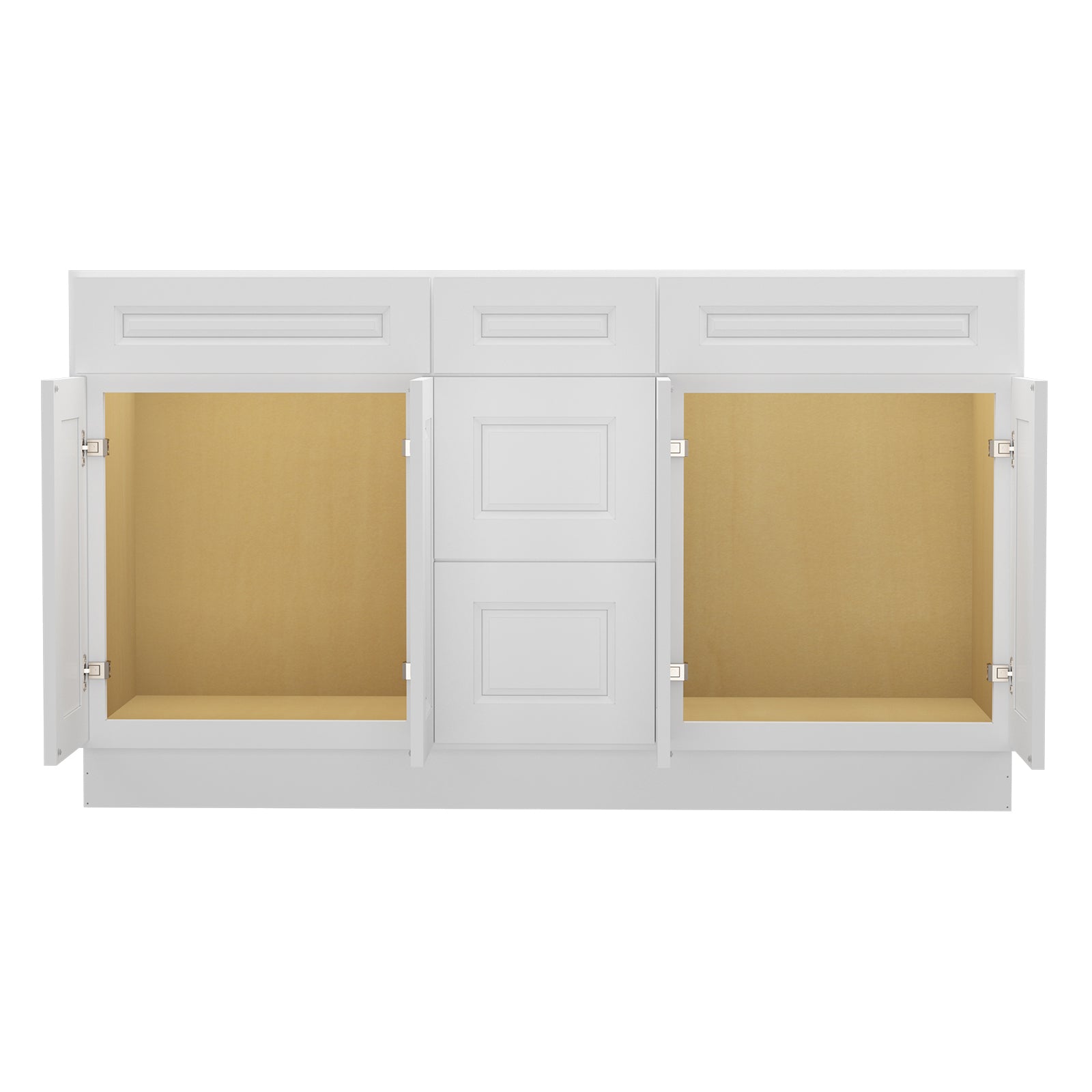 21"D Birch Solid Wood X 60"W X 34-1/2"H Vanity Sink Drawer Cabinet Wthout Top VSDB60