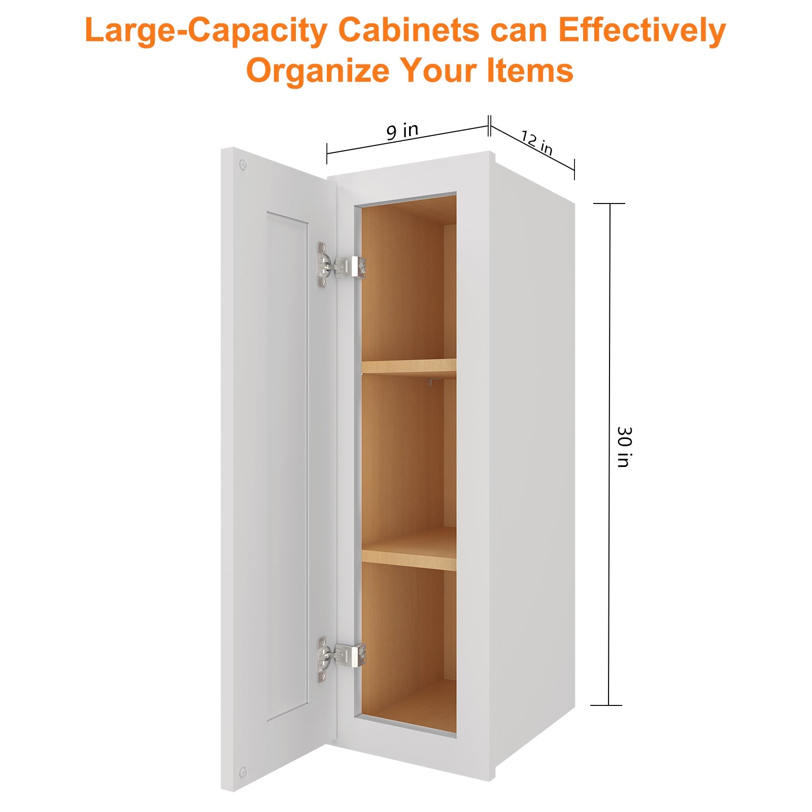12"D*9"W*30"H Birch Solid Wood Medicine Cabinet Wall Mounted W0930
