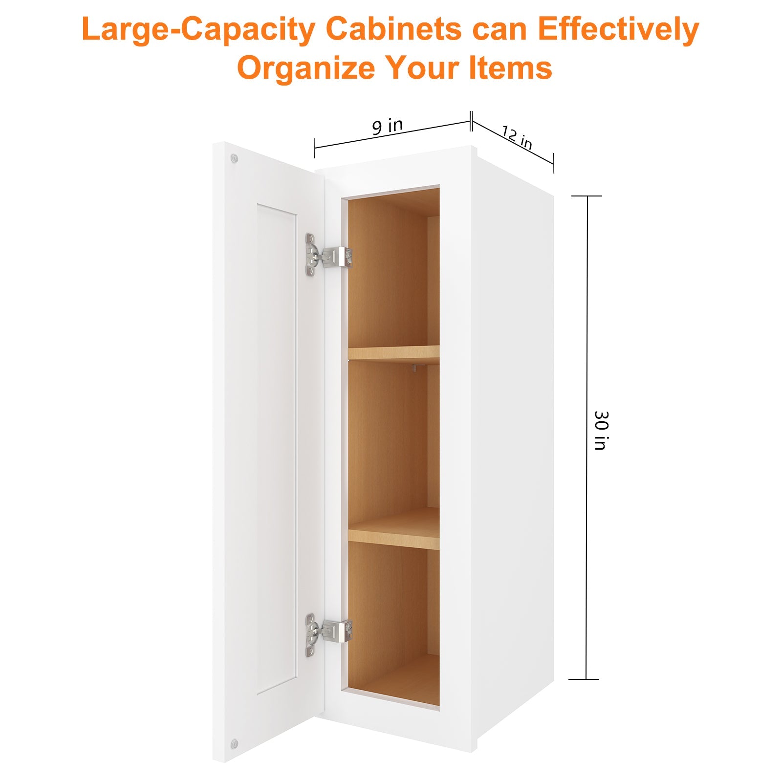 12"D*9"W*30"H Birch Solid Wood Medicine Cabinet Wall Mounted W0930