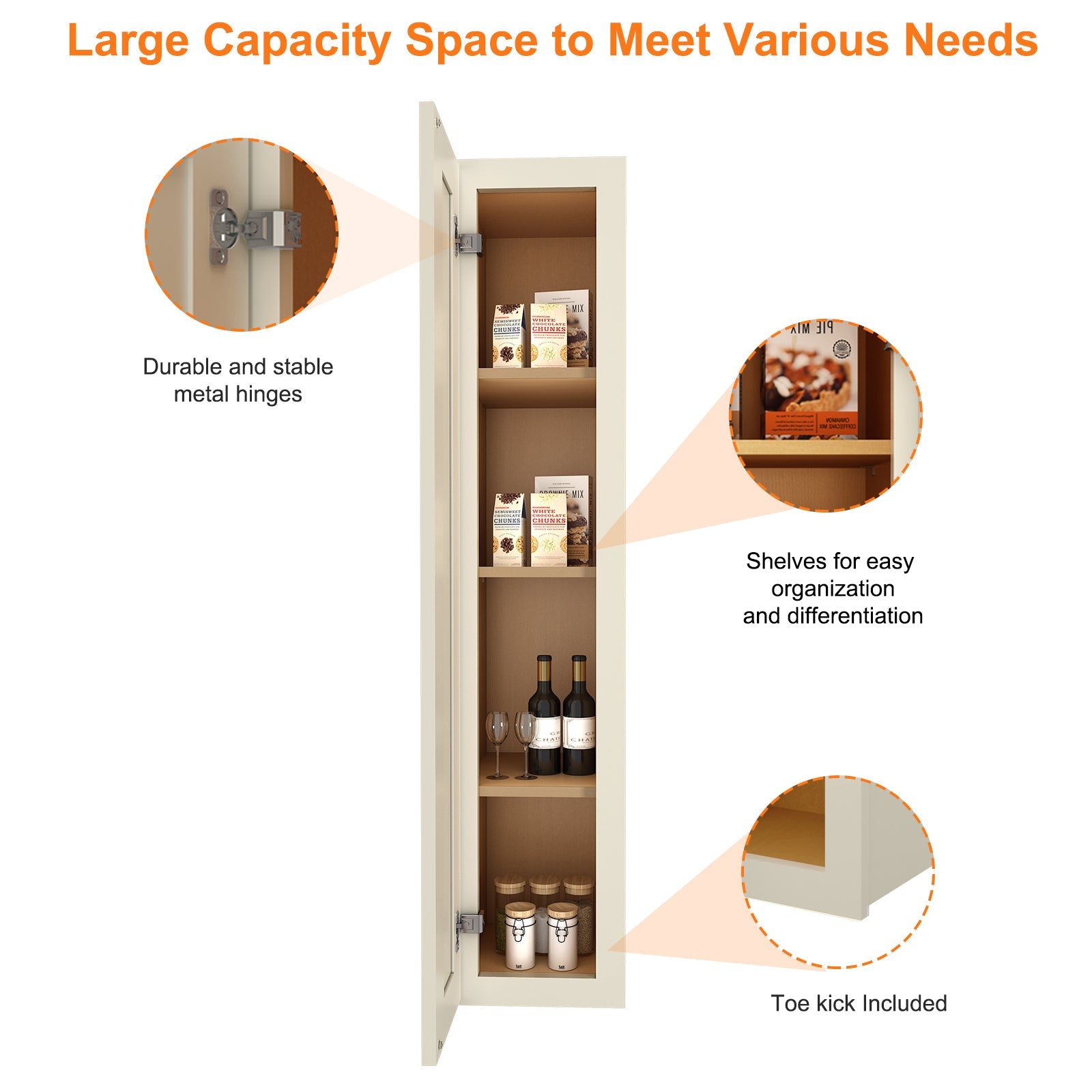 12"D*09"W*42"H Birch Solid Wood Medicine Cabinet Wall Mounted W0942
