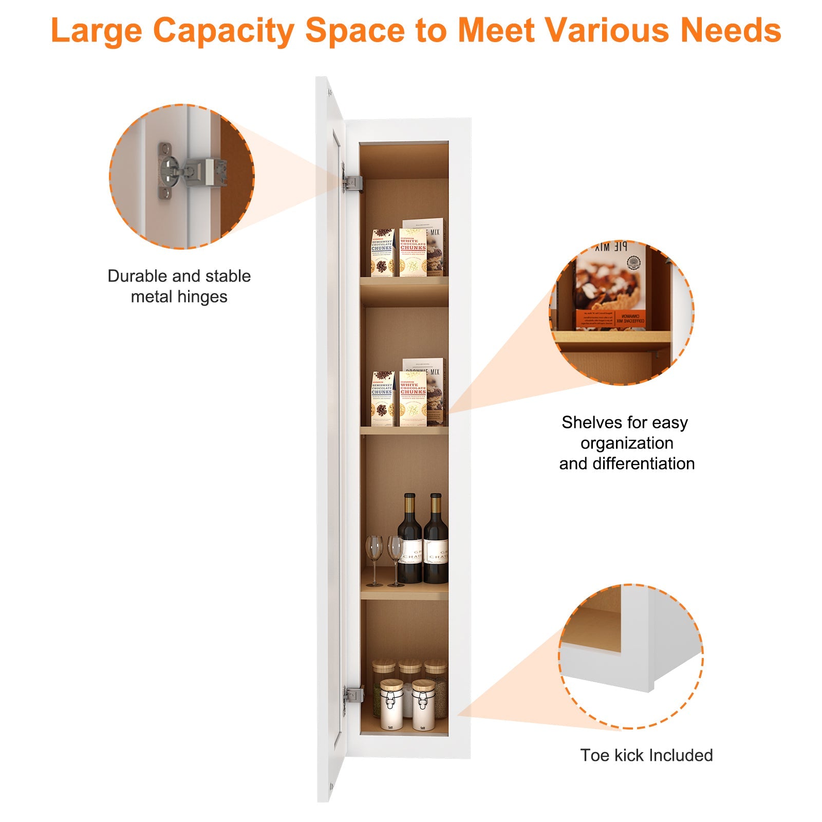 12"D*09"W*42"H Birch Solid Wood Medicine Cabinet Wall Mounted W0942