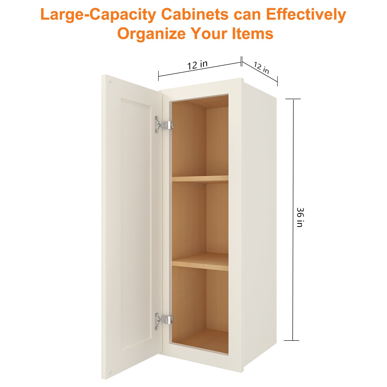 12"D*12"W*36"H Birch Solid Wood Medicine Cabinet Wall Mounted W1236