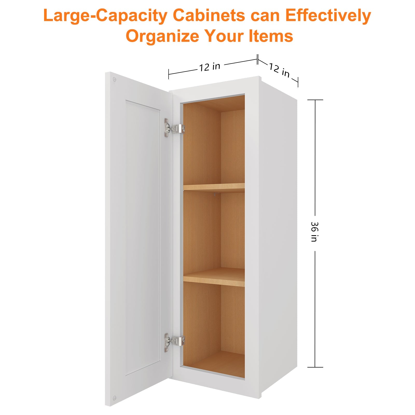 12"D*12"W*36"H Birch Solid Wood Medicine Cabinet Wall Mounted W1236