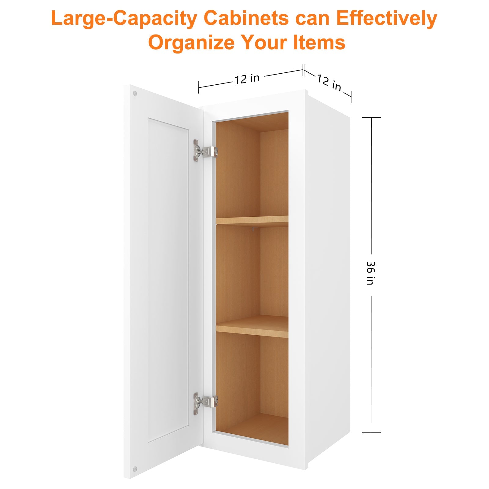 12"D*12"W*36"H Birch Solid Wood Medicine Cabinet Wall Mounted W1236