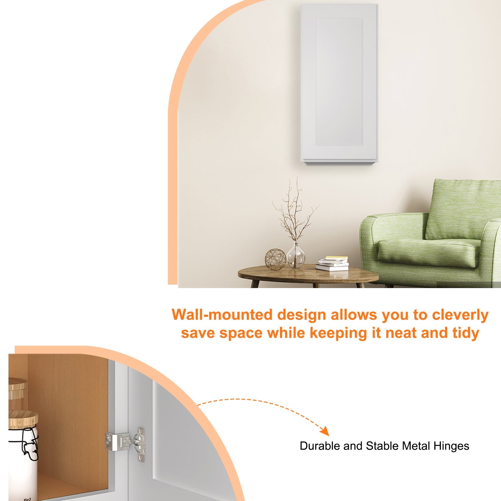 12"D*15"W*36"H Birch Solid Wood Medicine Cabinet Wall Mounted W1536