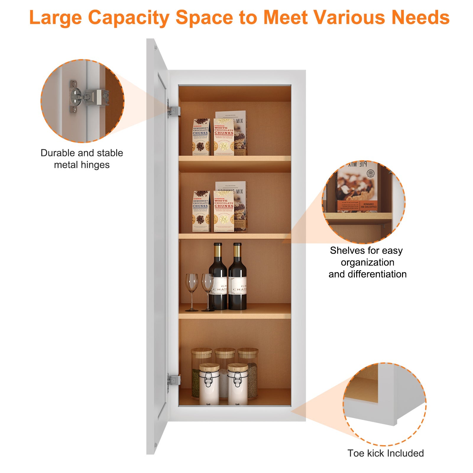 12"D*15"W*42"H Birch Solid Wood Medicine Cabinet Wall Mounted W1542