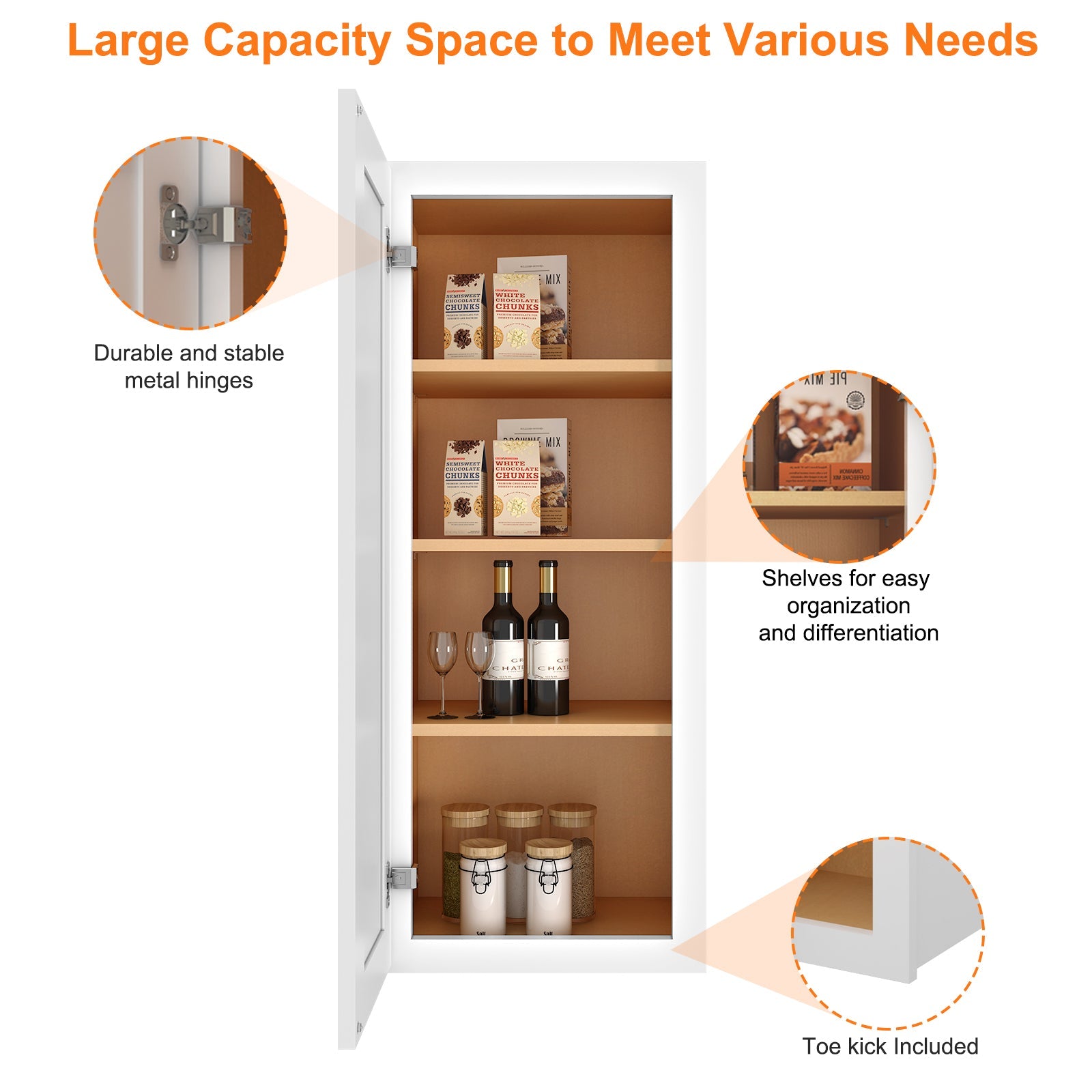 12"D*15"W*42"H Birch Solid Wood Medicine Cabinet Wall Mounted W1542