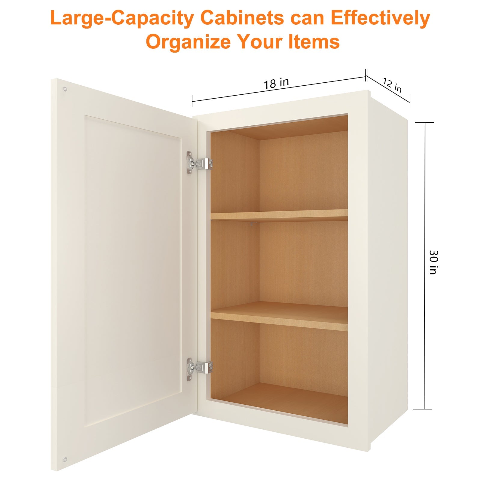 12"D*18"W*30"H Birch Solid Wood Medicine Cabinet Wall Mounted W1830