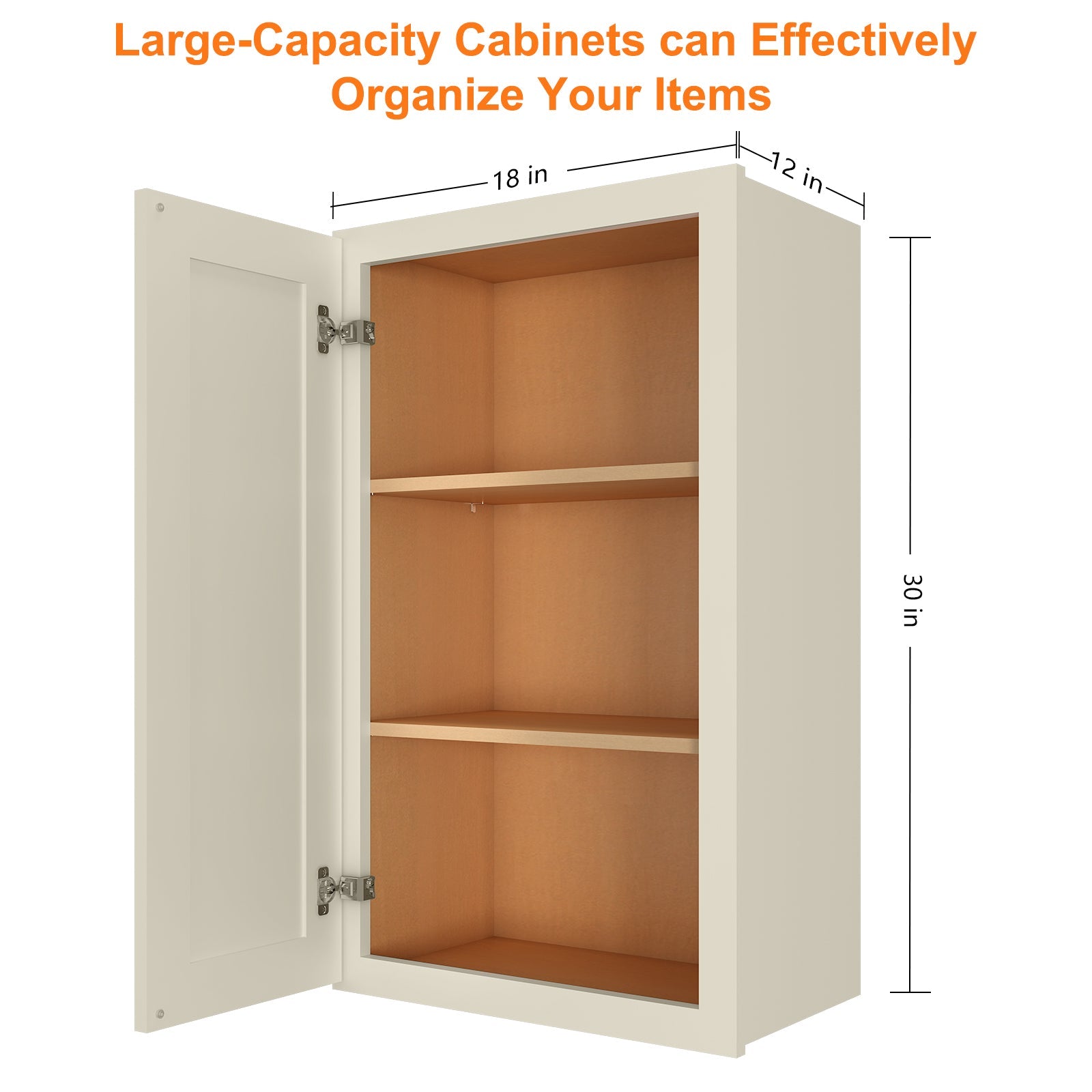 12"D*18"W*30"H Birch Solid Wood Medicine Cabinet Wall Mounted W1830