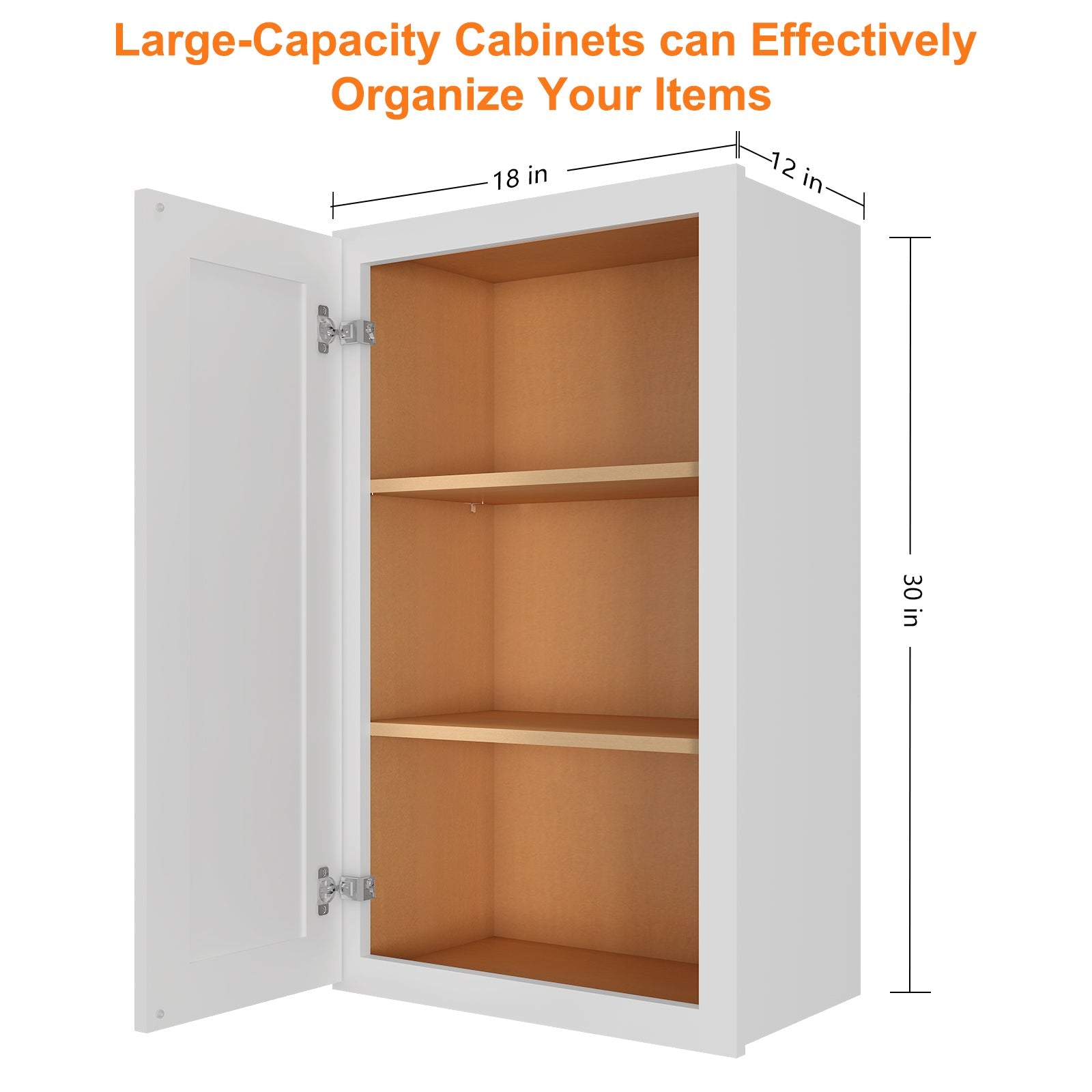 12"D*18"W*36"H Birch Solid Wood Medicine Cabinet Wall Mounted W1836