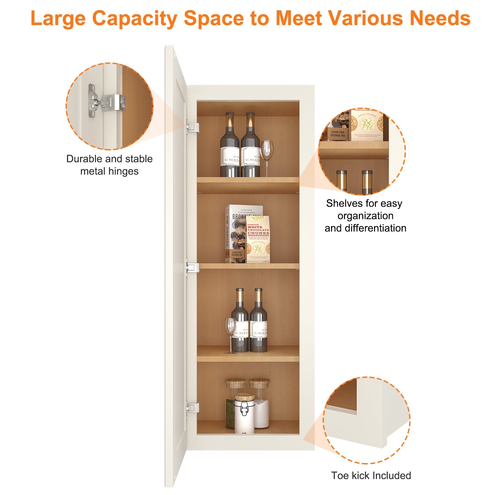 12"D*18"W*42"H Birch Solid Wood Medicine Cabinet Wall Mounted W1842