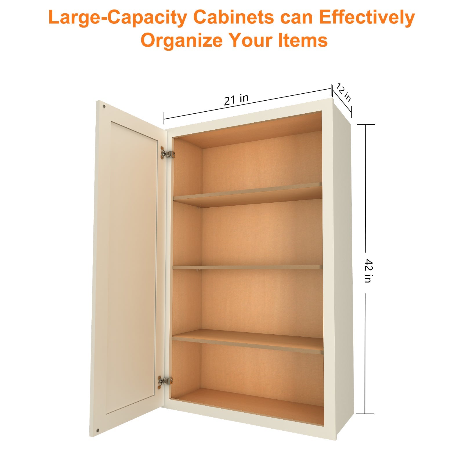 12"D*21"W*42"H Birch Solid Wood Medicine Cabinet Wall Mounted W2142