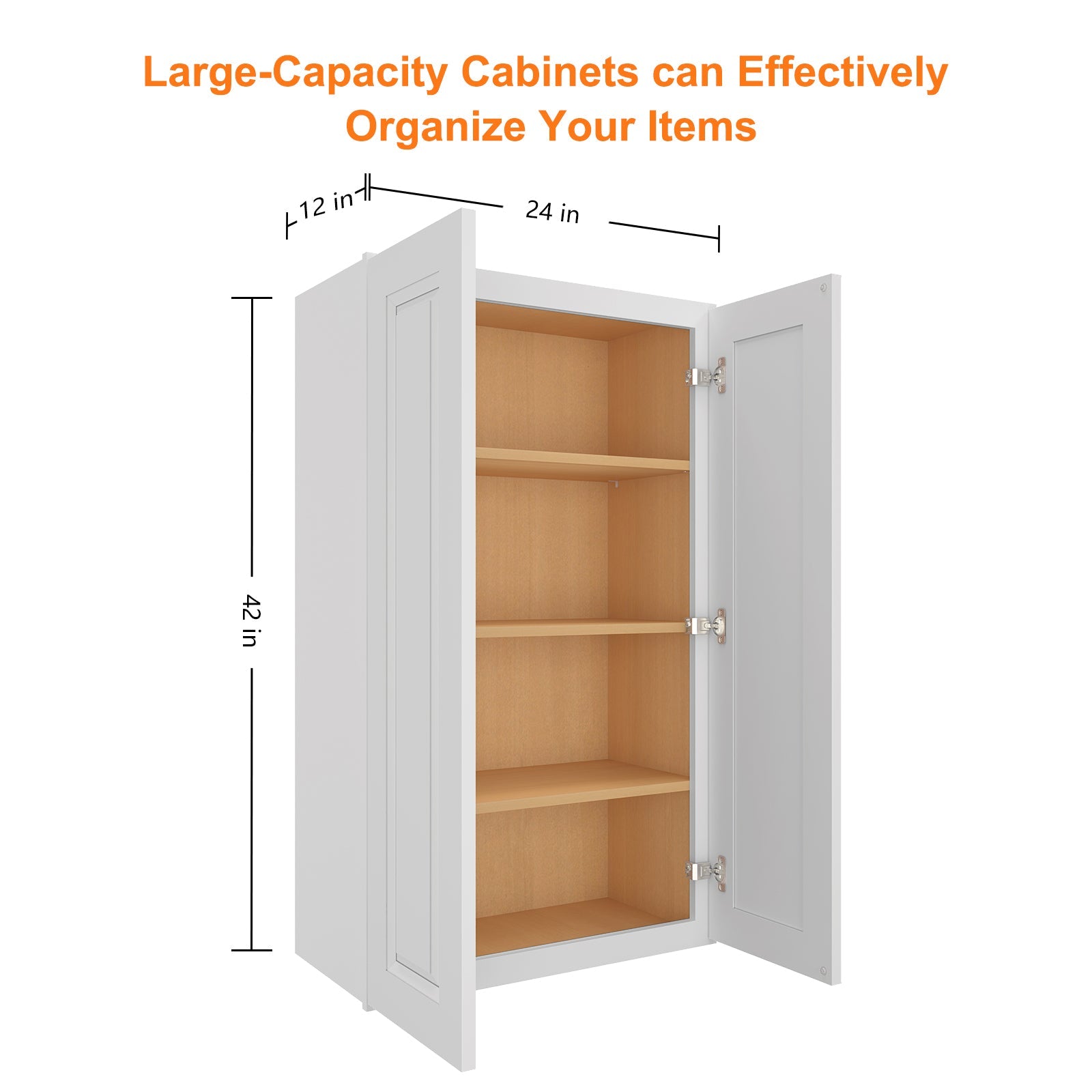 24"D*24"W*42"H Birch Solid Wood Medicine Cabinet Wall Mounted W2442