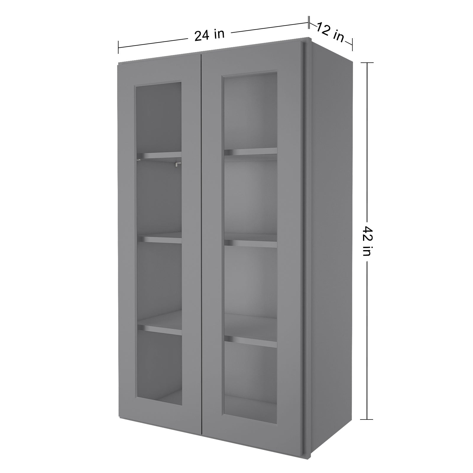 12"D*24"W*42"H Birch Solid Wood Medicine Cabinet Wall Mounted W2442GD