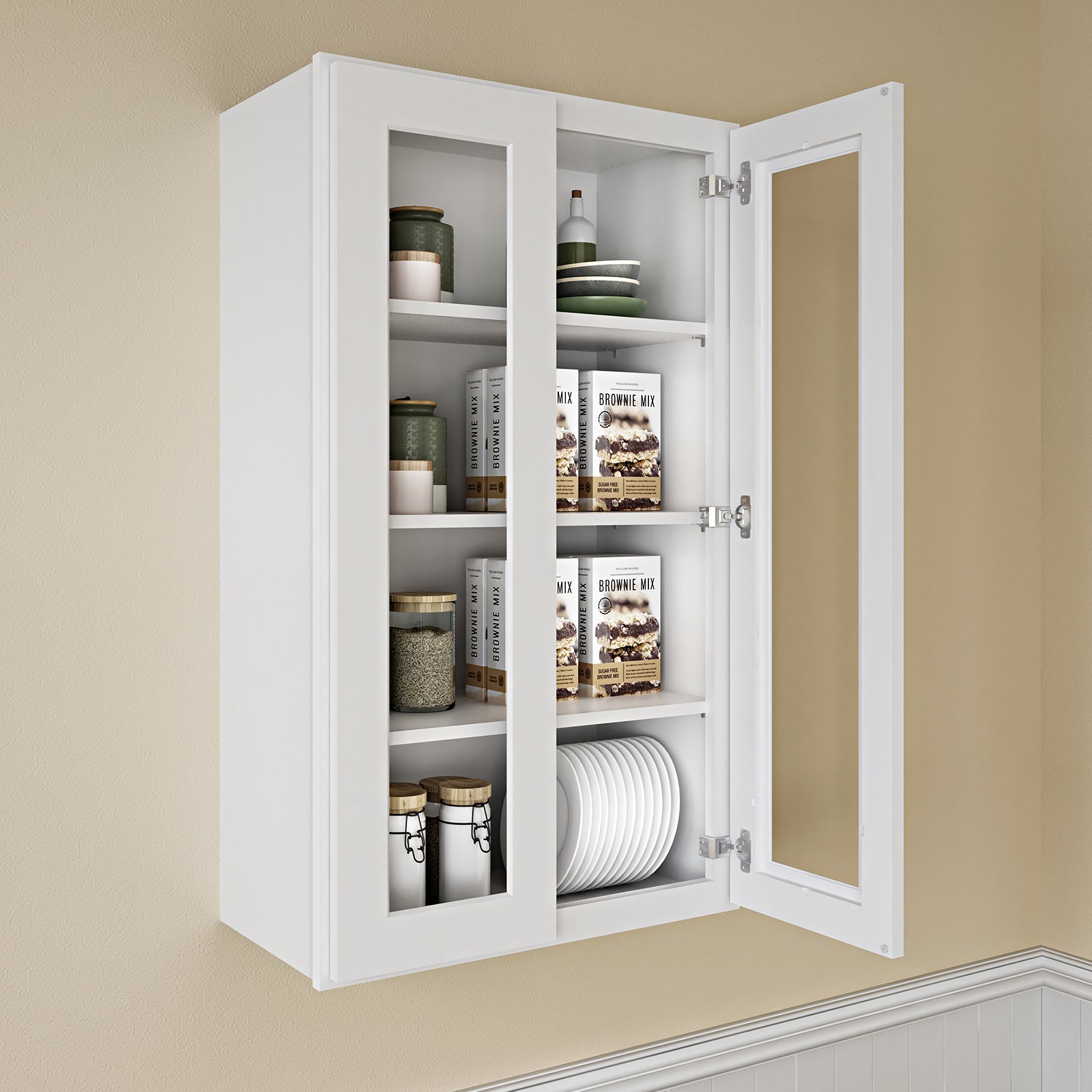 12"D*24"W*42"H Birch Solid Wood Medicine Cabinet Wall Mounted W2442GD