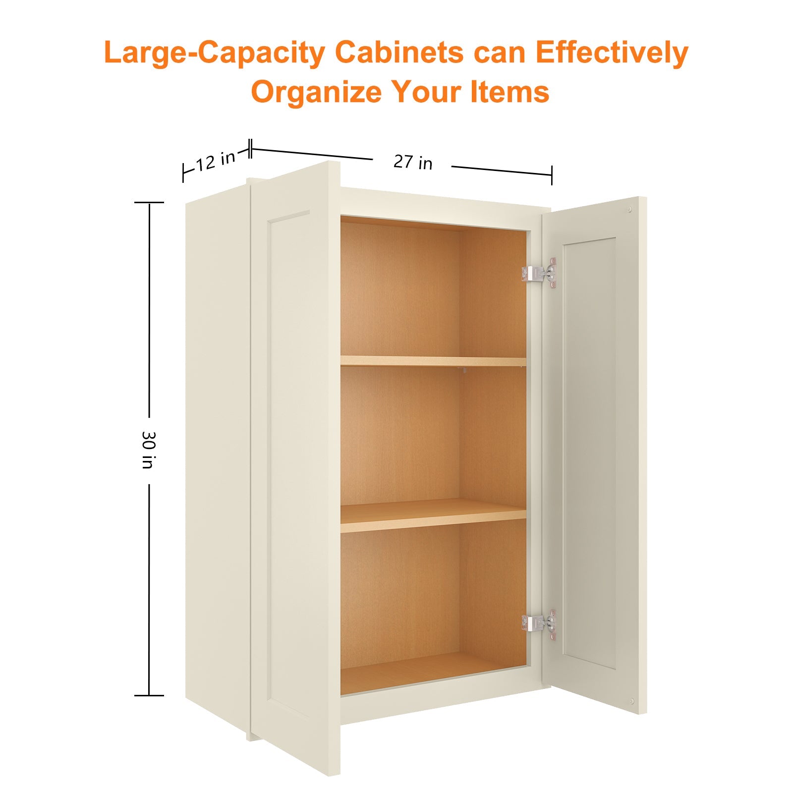 12"D*27"W*30"H Birch Solid Wood Medicine Cabinet Wall Mounted W2730