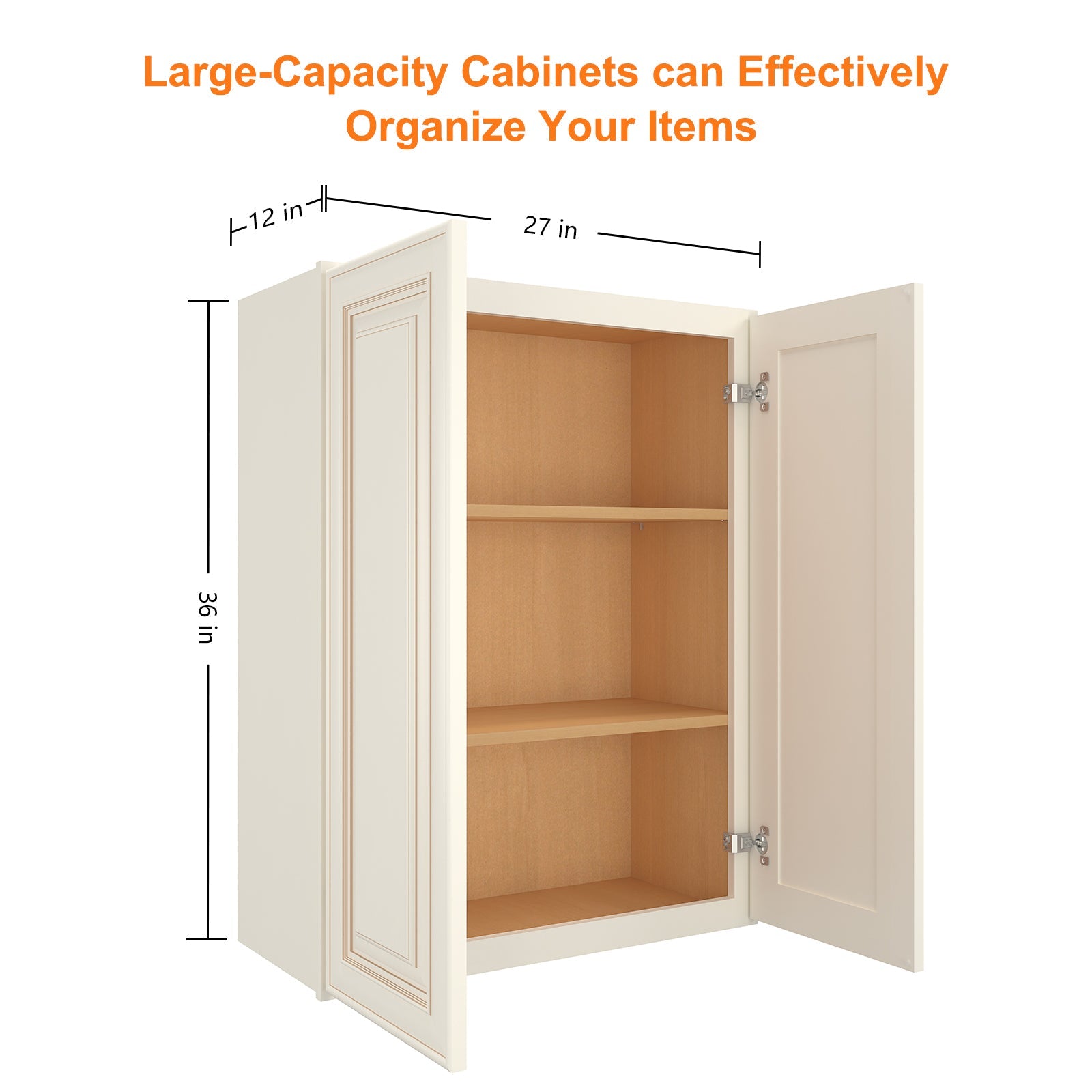 12"D*27"W*36"H Birch Solid Wood Medicine Cabinet Wall Mounted W2736