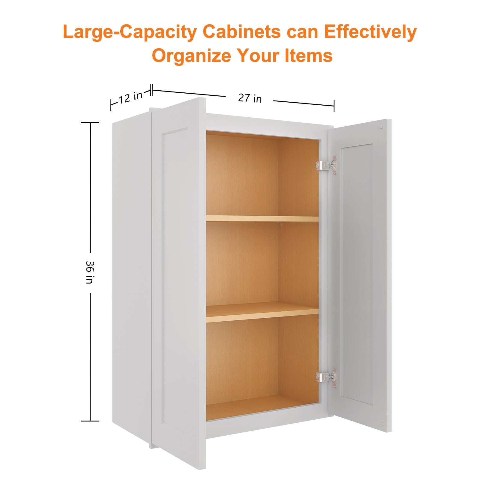12"D*27"W*36"H Birch Solid Wood Medicine Cabinet Wall Mounted W2736