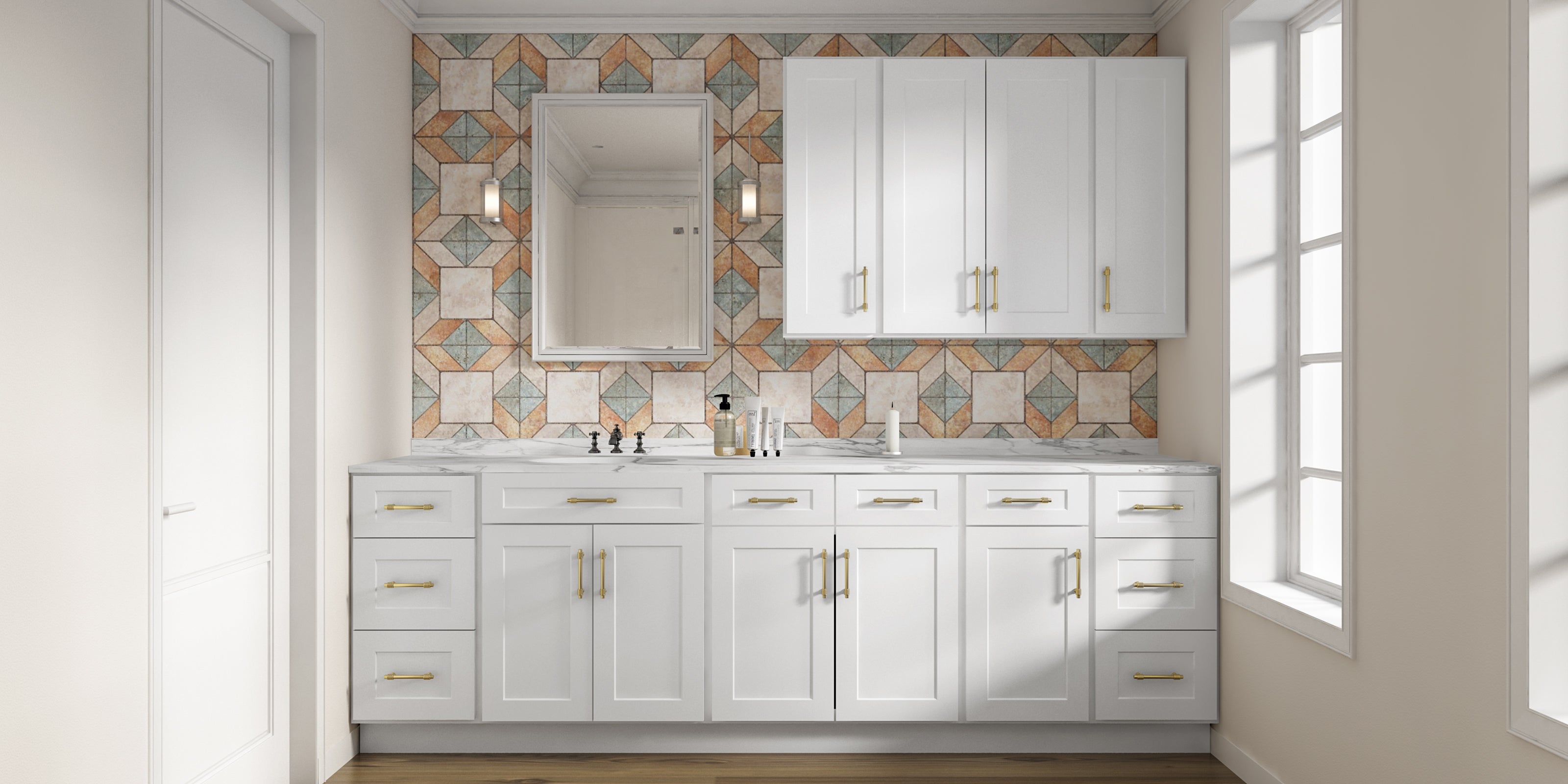 12"D*30"W*12"H Birch Solid Wood Medicine Cabinet Wall Mounted W3012