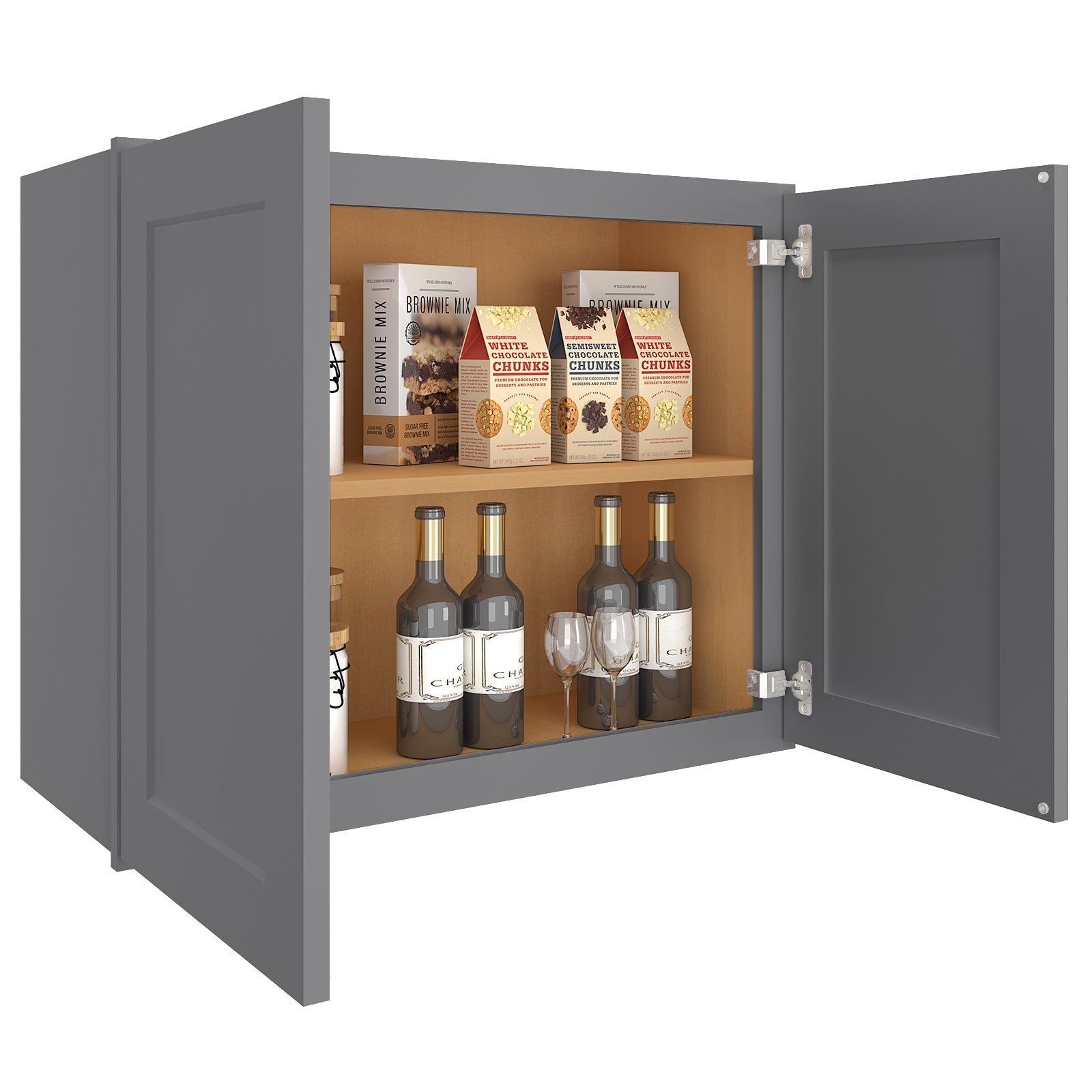 12"D*30"W*24"H Birch Solid Wood Medicine Cabinet Wall Mounted W3024