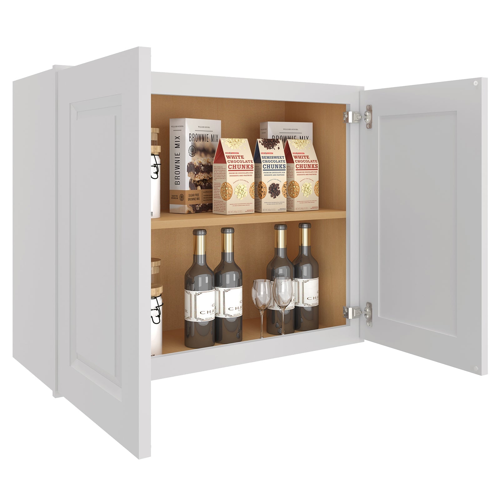 12"D*30"W*24"H Birch Solid Wood Medicine Cabinet Wall Mounted W3024