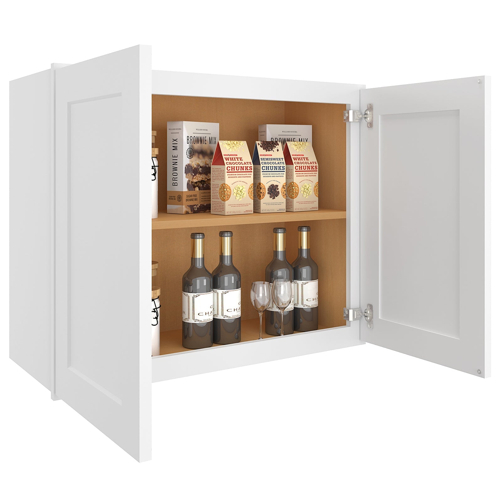 12"D*30"W*24"H Birch Solid Wood Medicine Cabinet Wall Mounted W3024