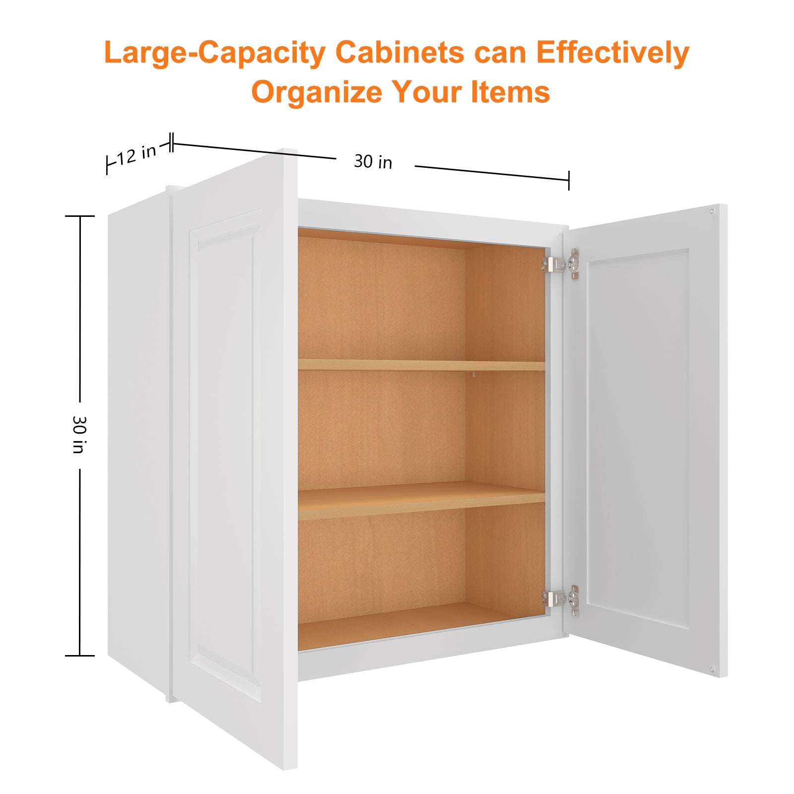 12"D*30"W*30"H Birch Solid Wood Medicine Cabinet Wall Mounted W3030