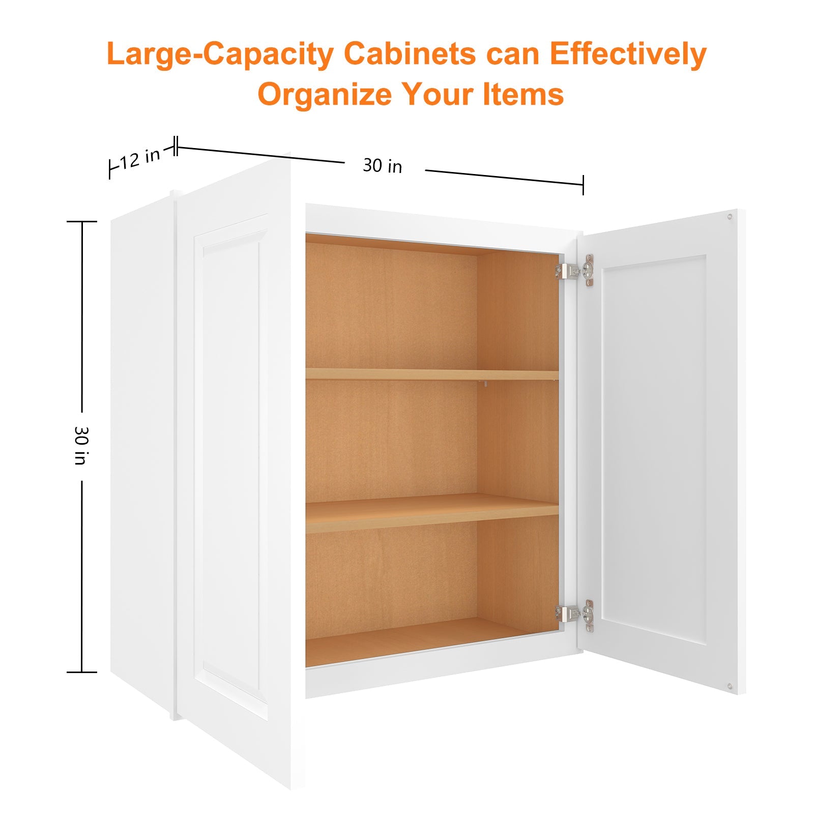 12"D*30"W*30"H Birch Solid Wood Medicine Cabinet Wall Mounted W3030