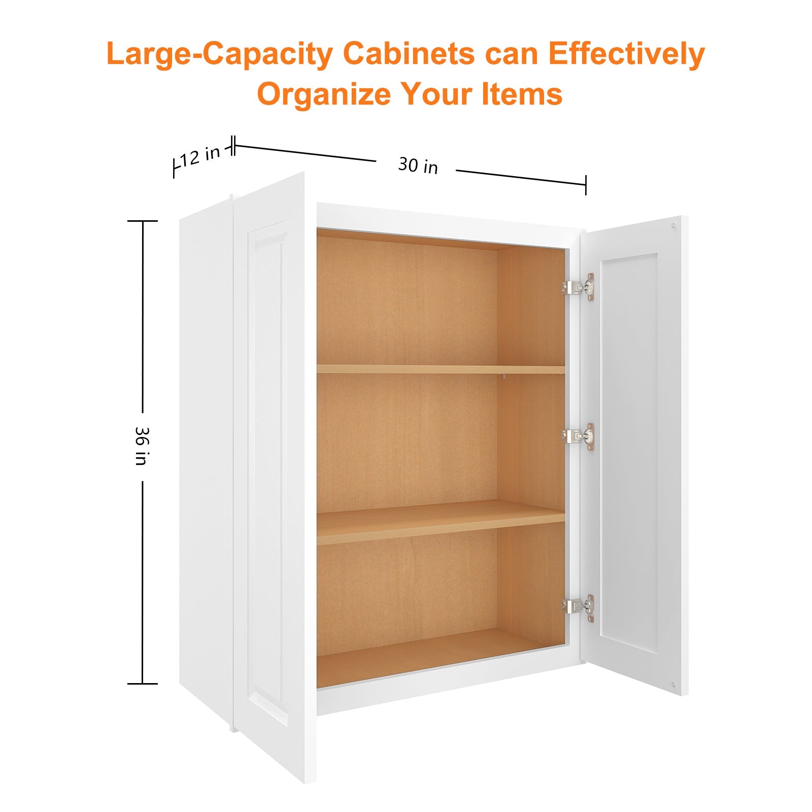 12"D*30"W*36"H Birch Solid Wood Medicine Cabinet Wall Mounted W3036