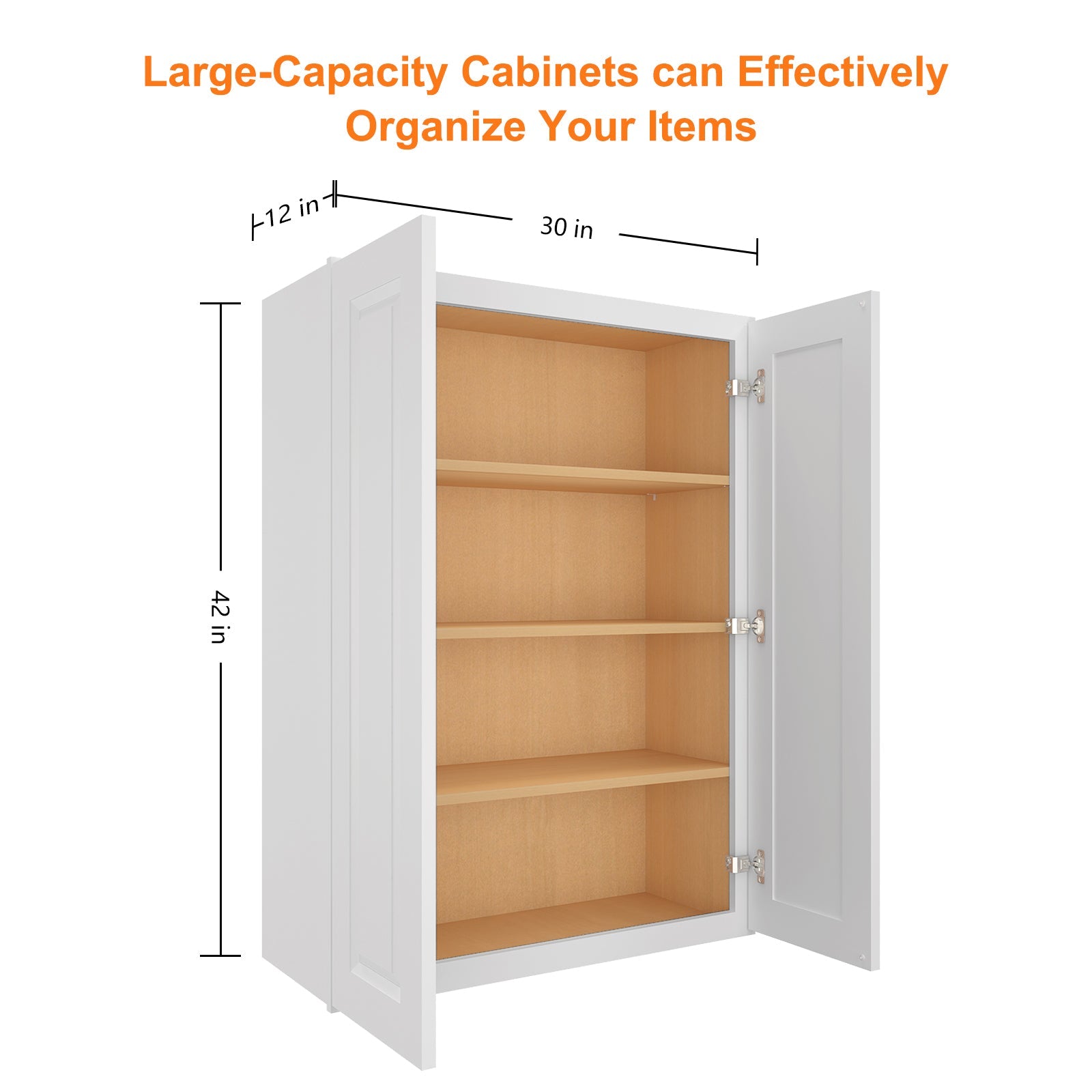 12"D*30"W*42"H Birch Solid Wood Medicine Cabinet Wall Mounted W3042